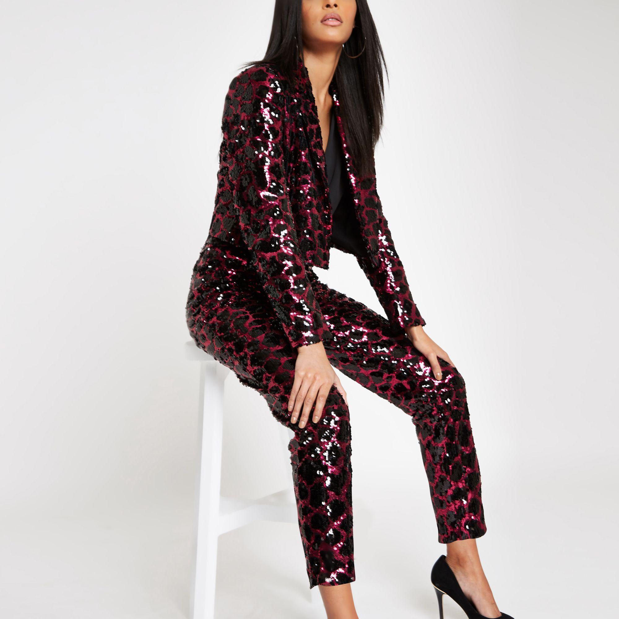 river island leopard blazer
