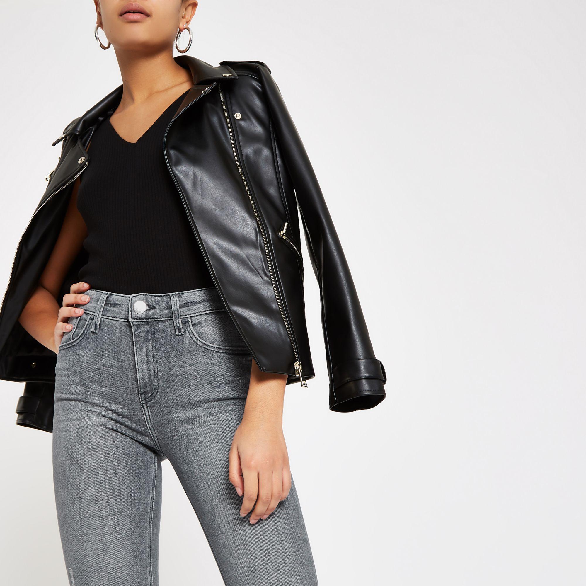 river island frayed hem jeans