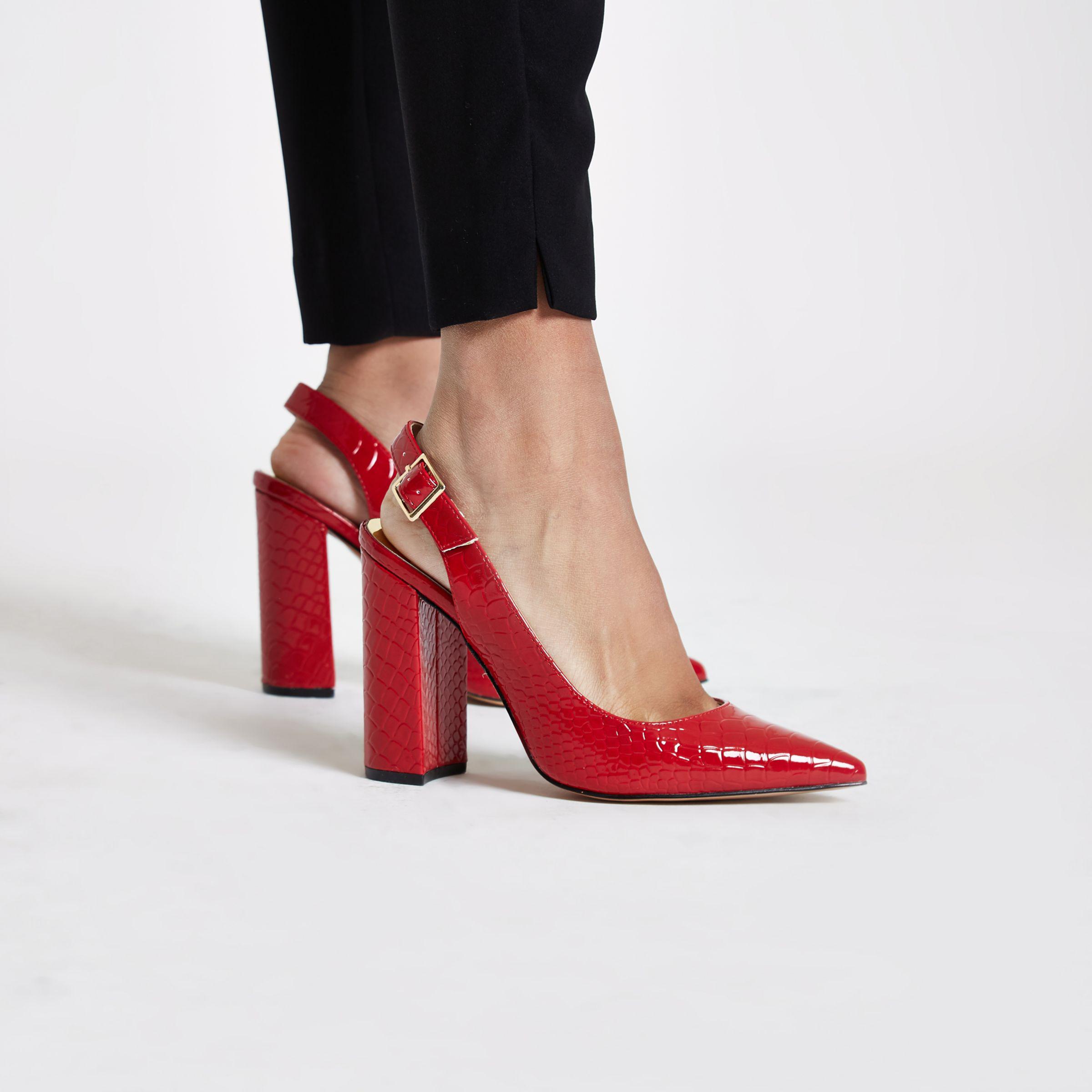 Red sling back shoes sales