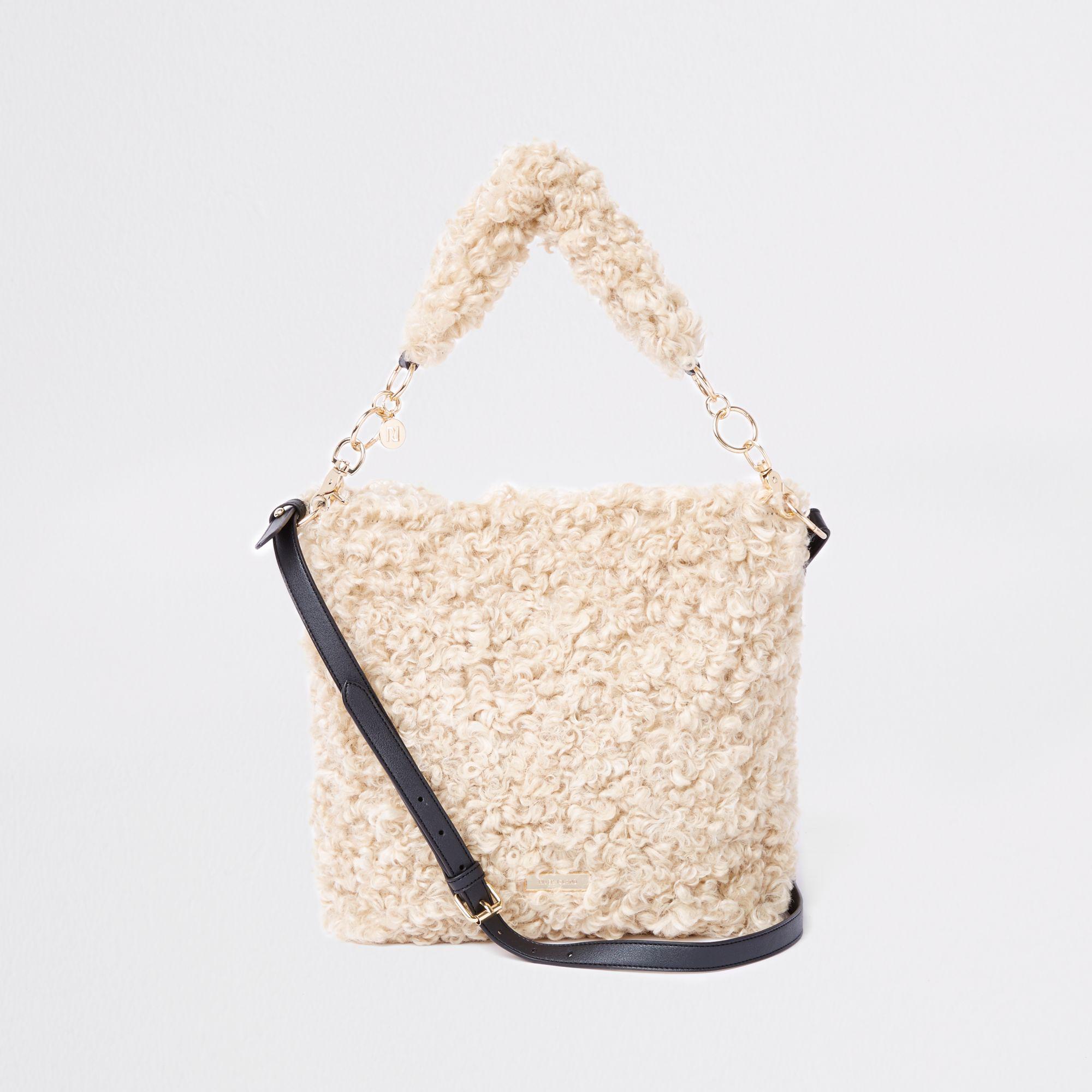 river island beige slouch bag