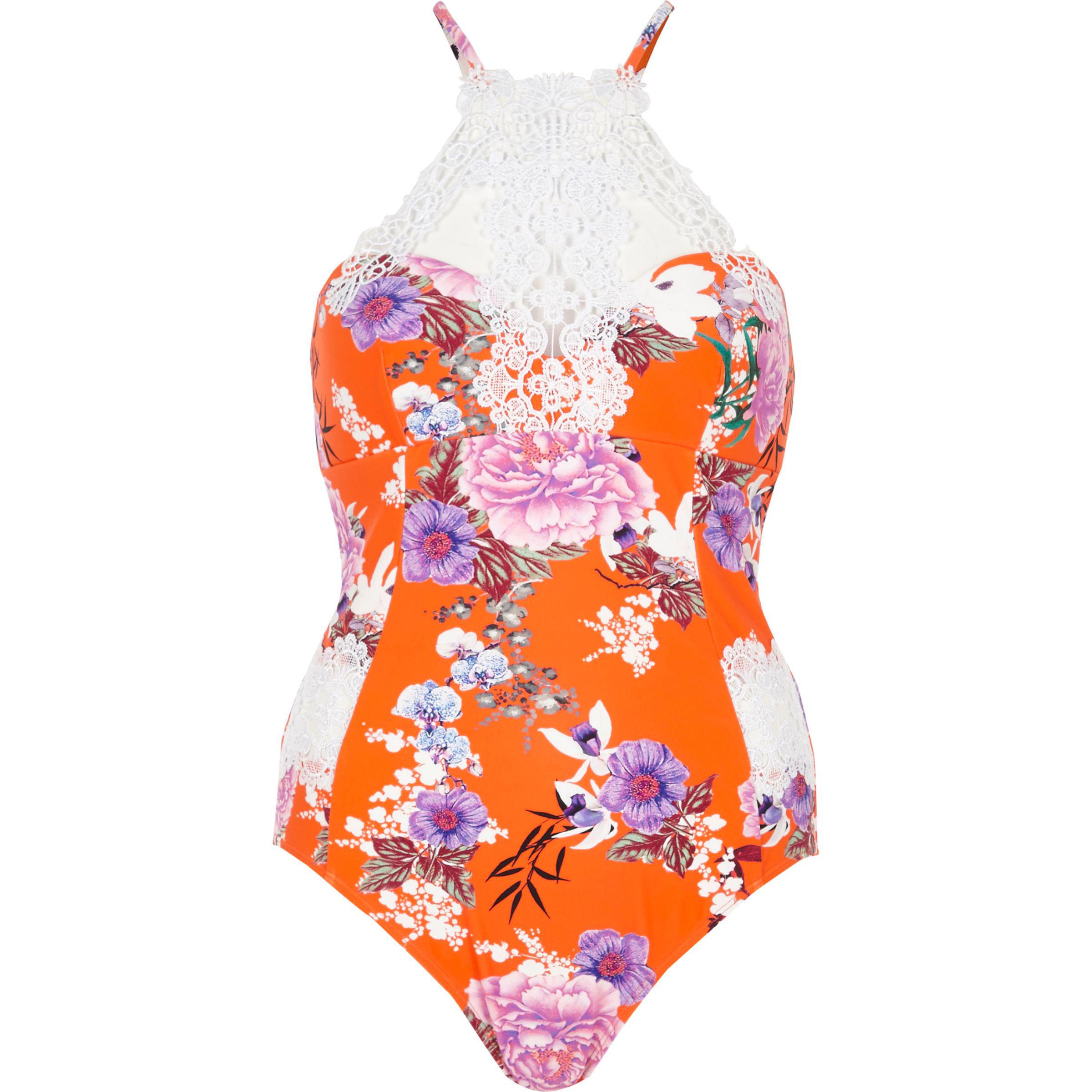river island floral swimsuit