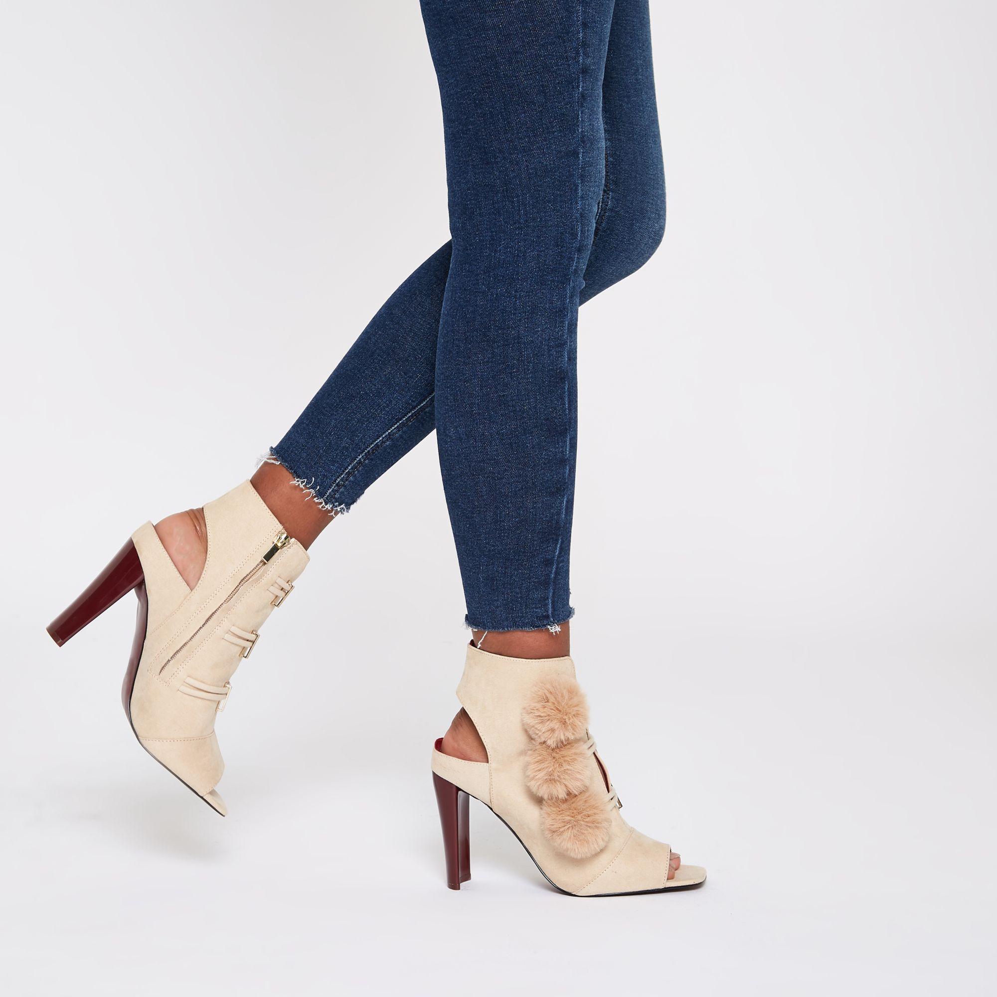 river island pom pom boots