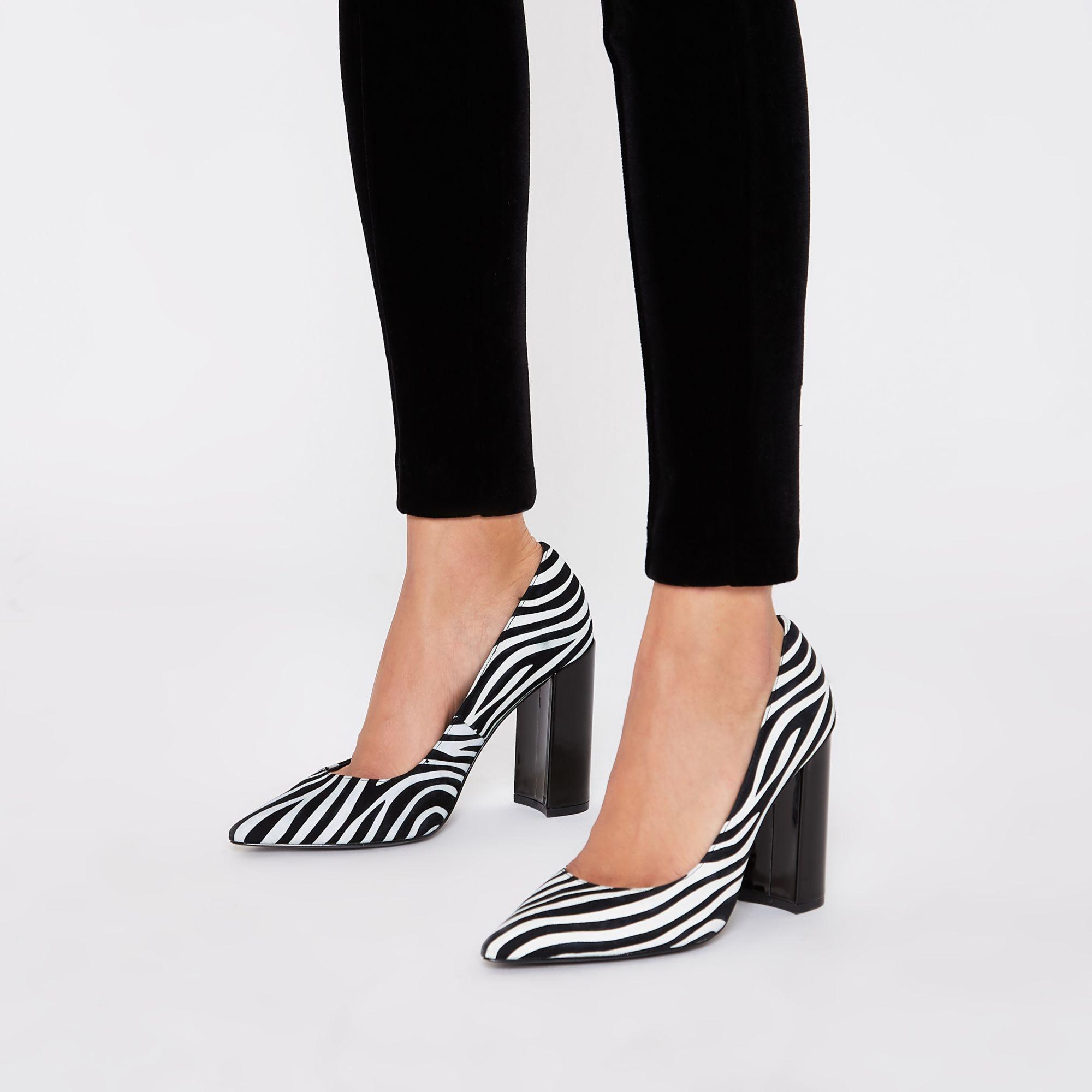 Zebra print hotsell block heels
