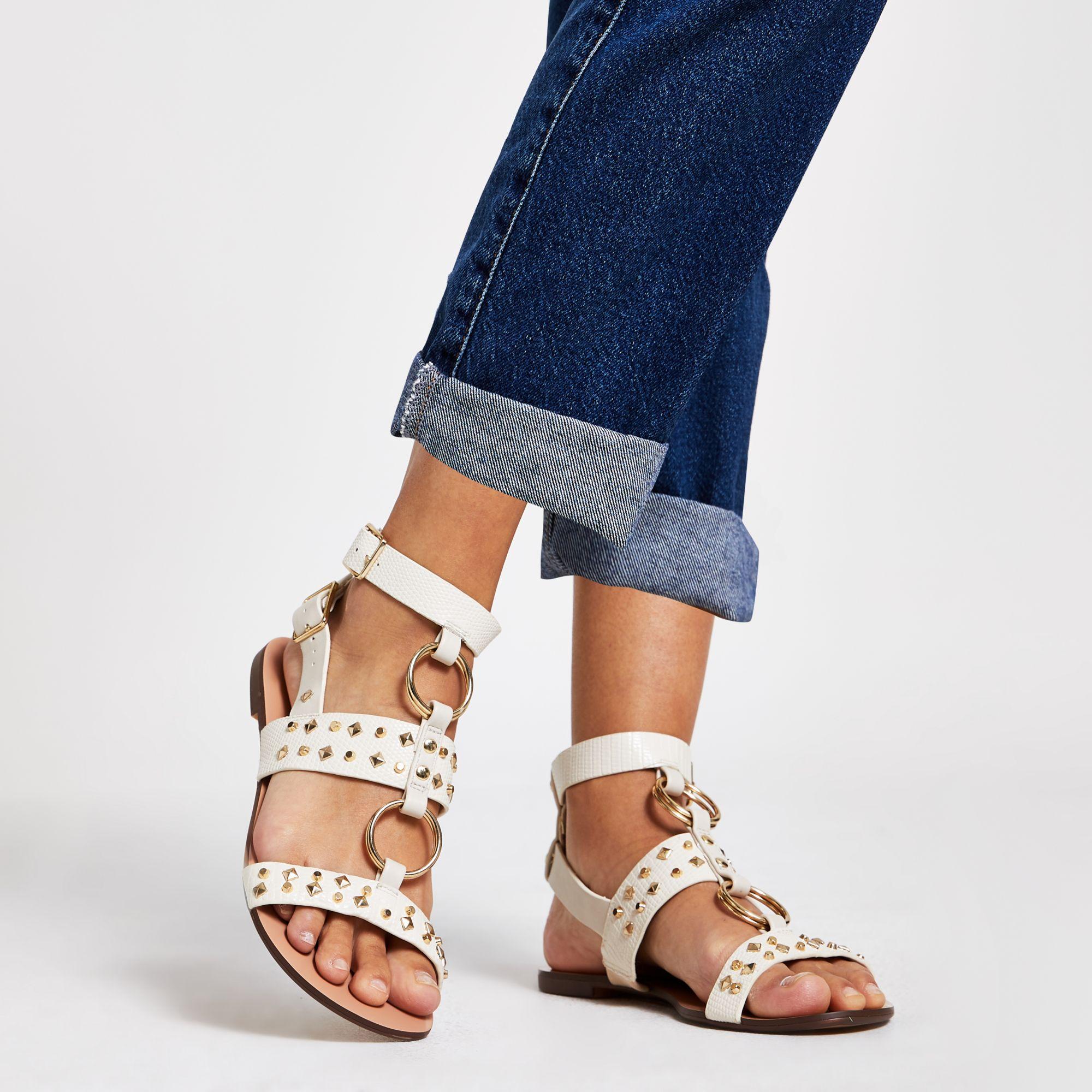 all white gladiator sandals
