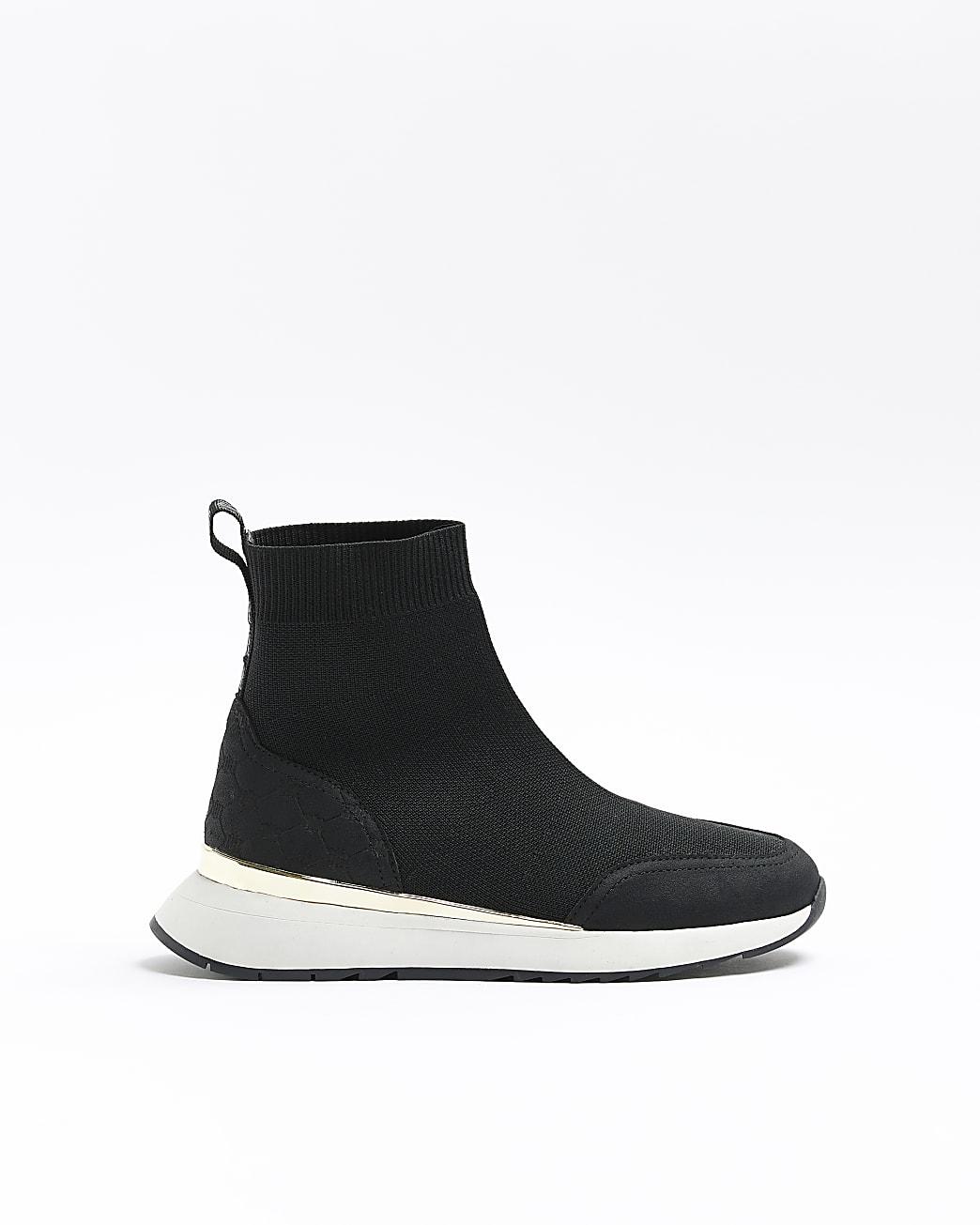 River Island Black Knitted Sneakers | Lyst
