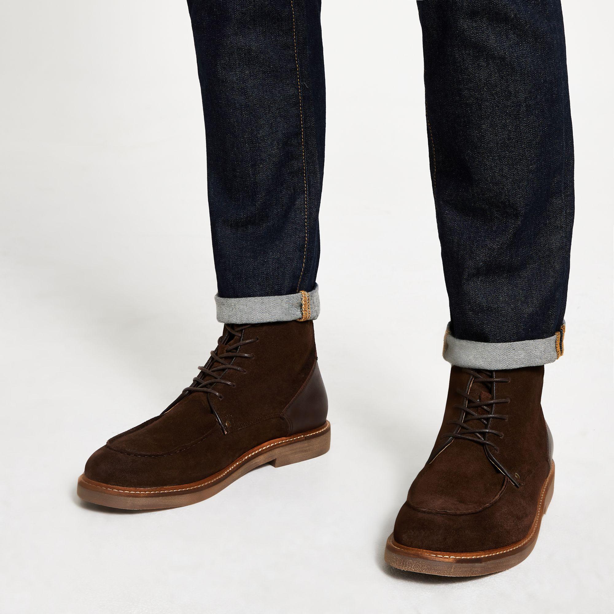 dark brown suede booties