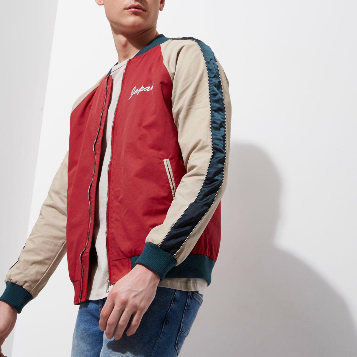 River island red bomber jacket Clearance