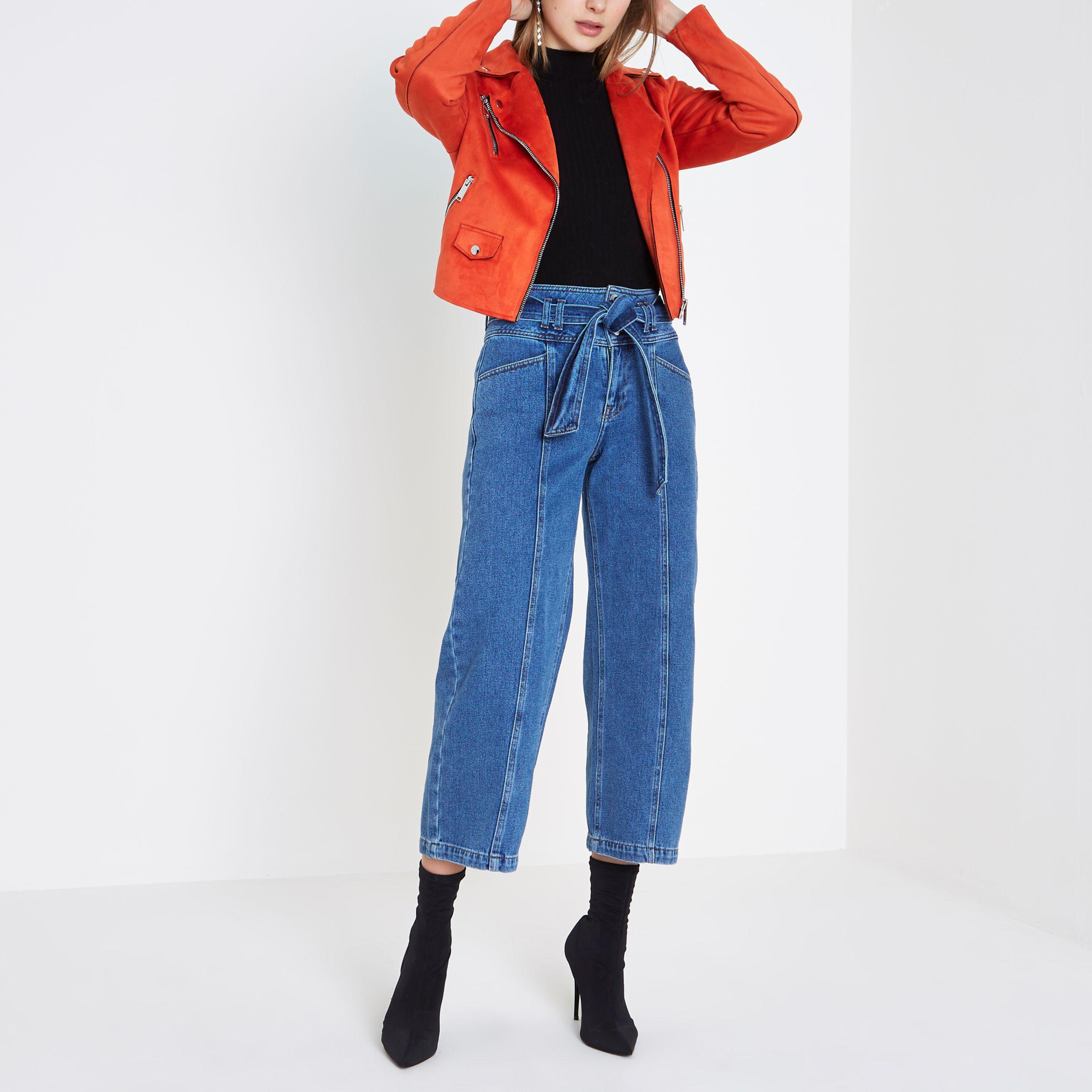 orange suede biker jacket