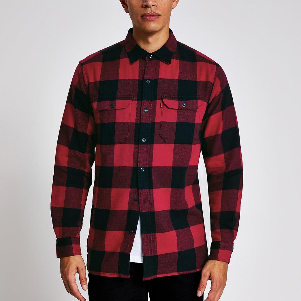 levi's red checked shirt