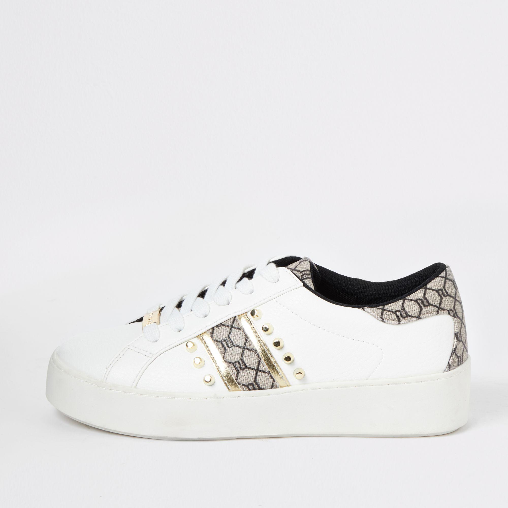 river island white trainers womens