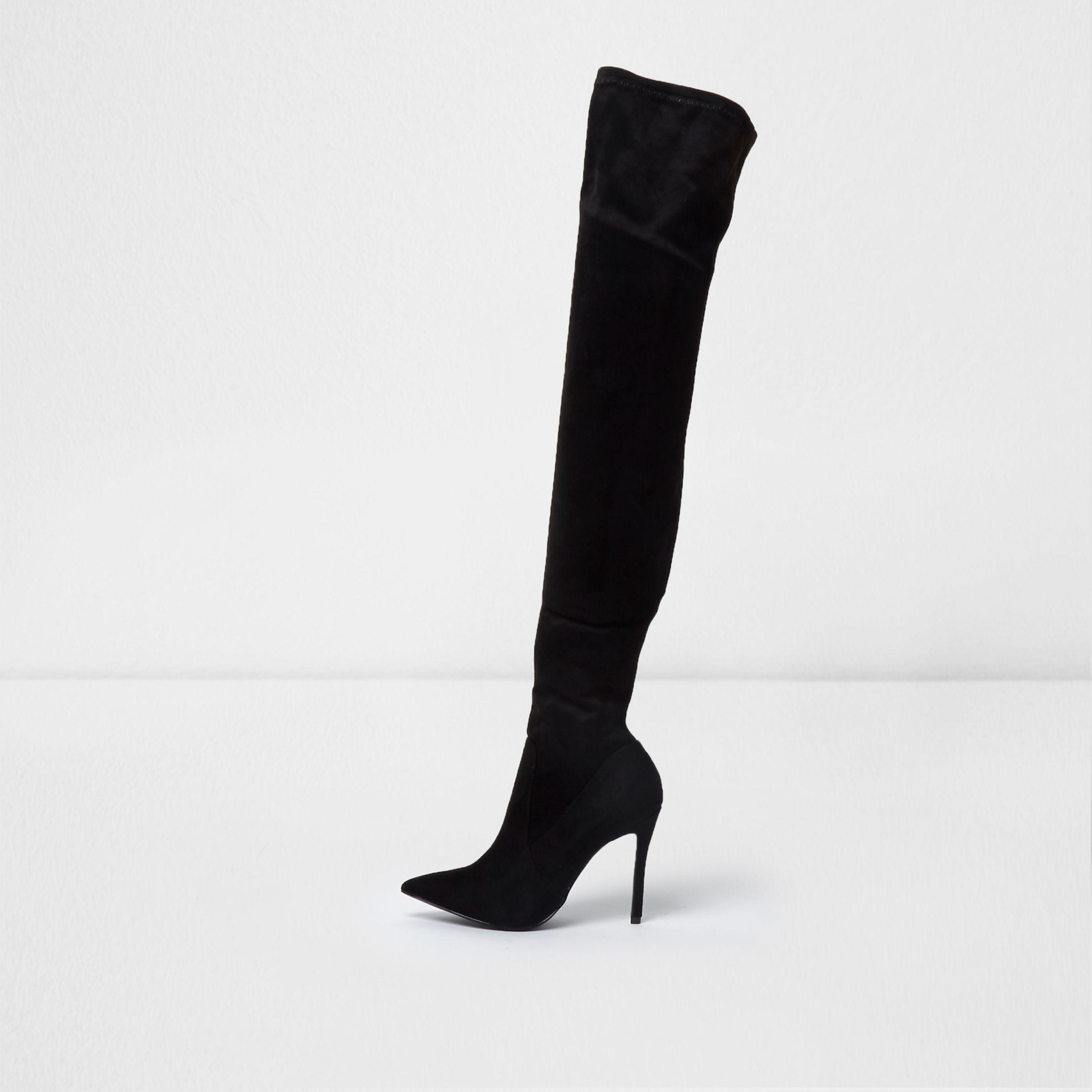 River island white knee high boots Clearance
