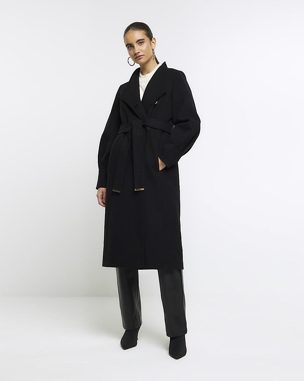 River island store black trench coat