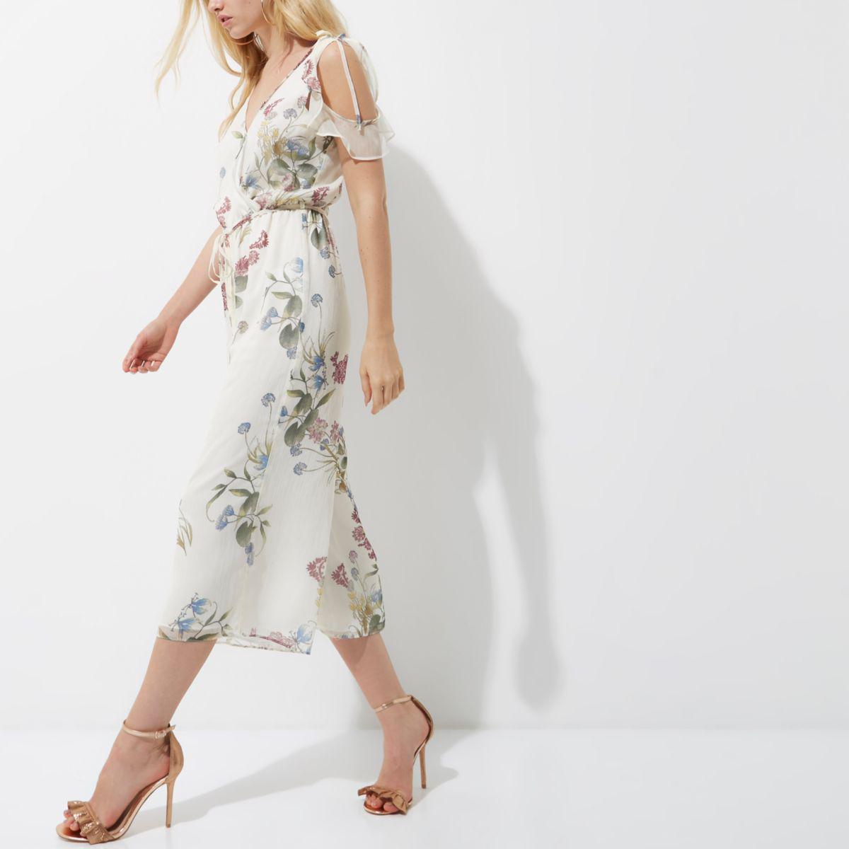 river island cream jumpsuit
