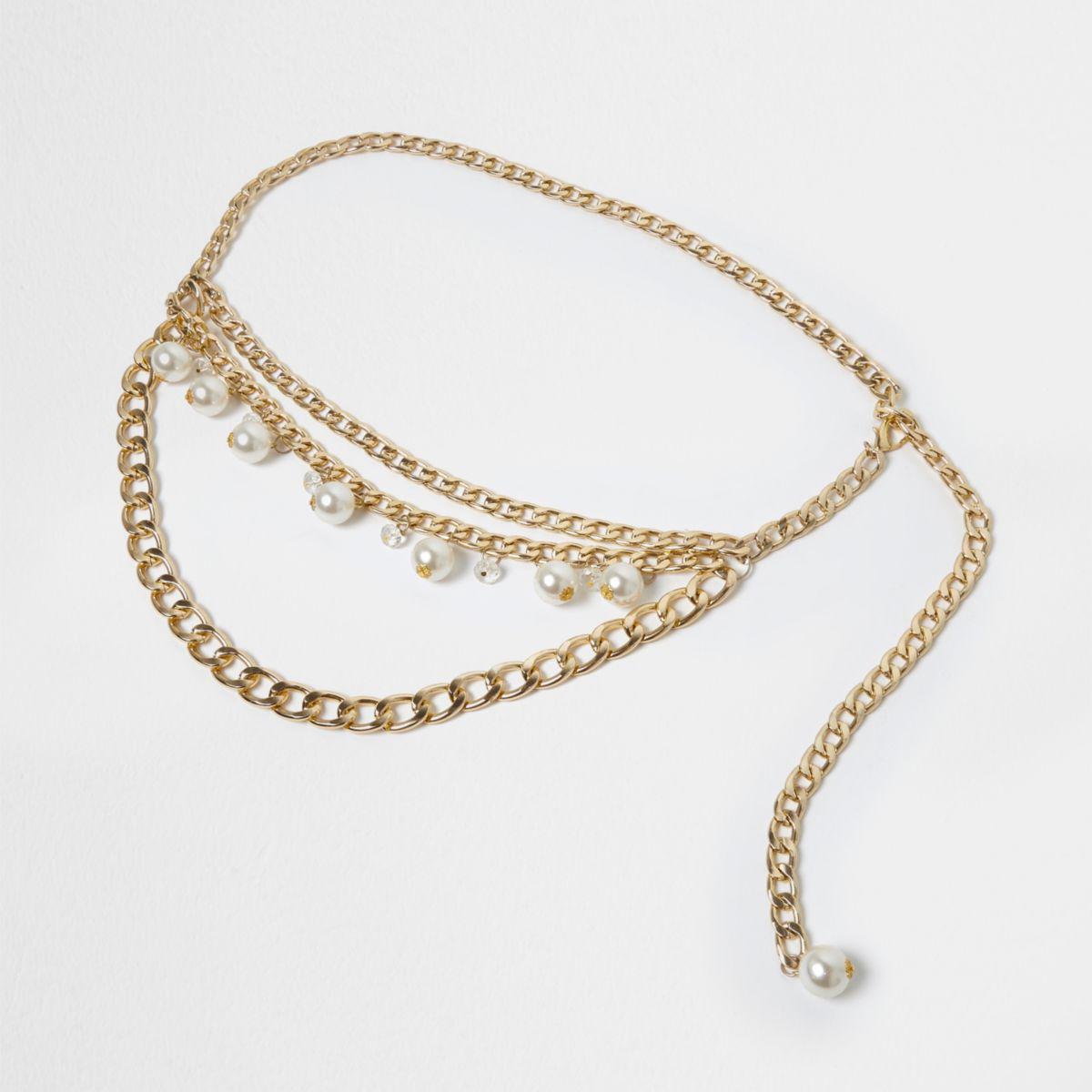 River island gold chain belt Clearance