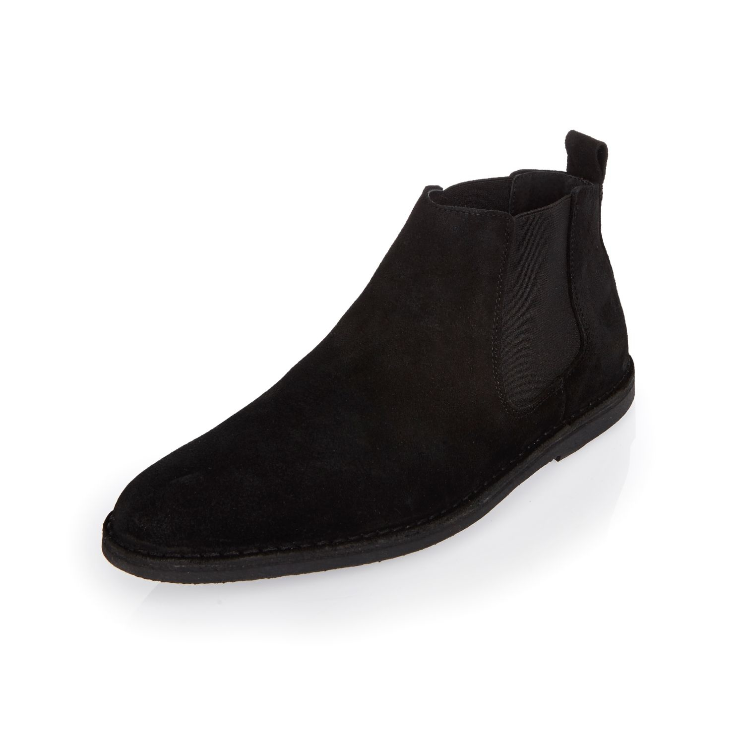 river island black suede chelsea boots