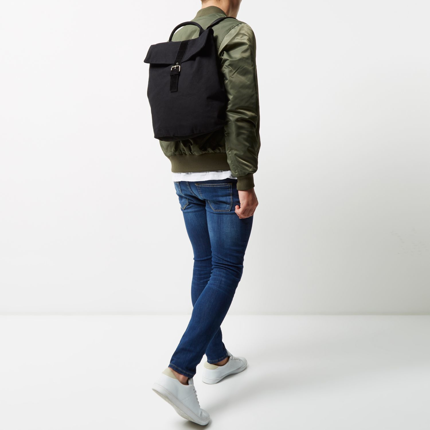 River Island Black Mi-pac Canvas Buckle Backpack for Men - Lyst