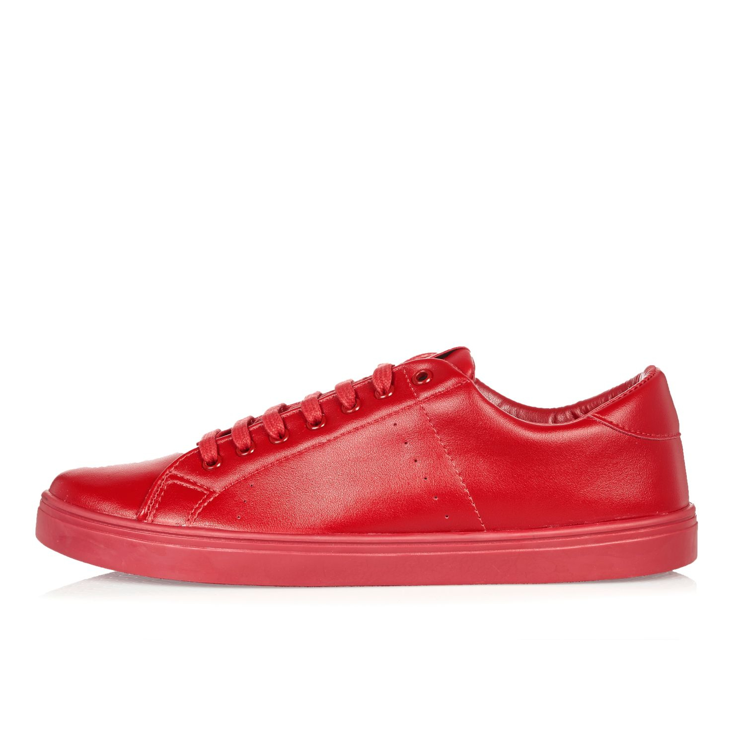 River Island Rubber Red Tonal Trainers for Men - Lyst