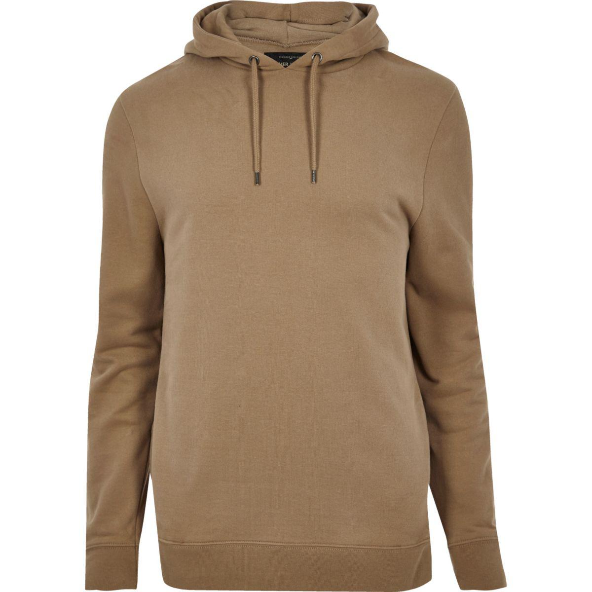 Lyst - River Island Light Brown Soft Hoodie in Brown for Men