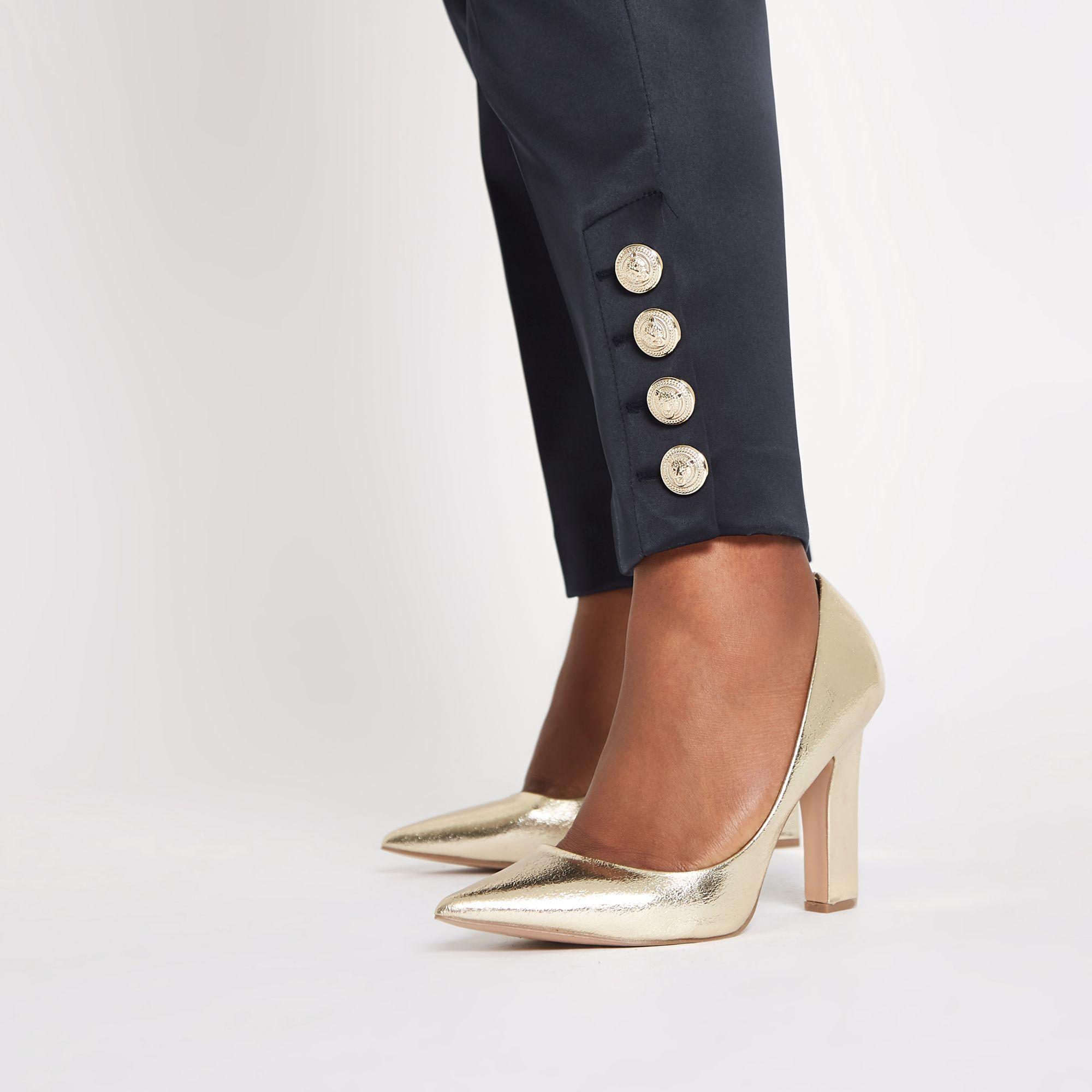 cigarette pants with buttons