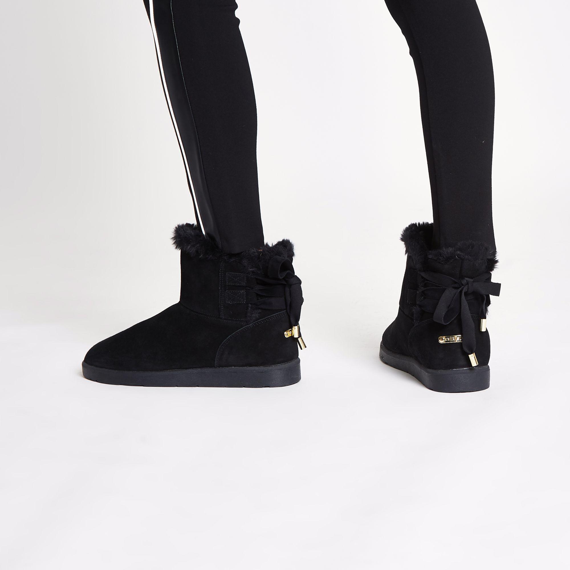 river island faux fur lined boots