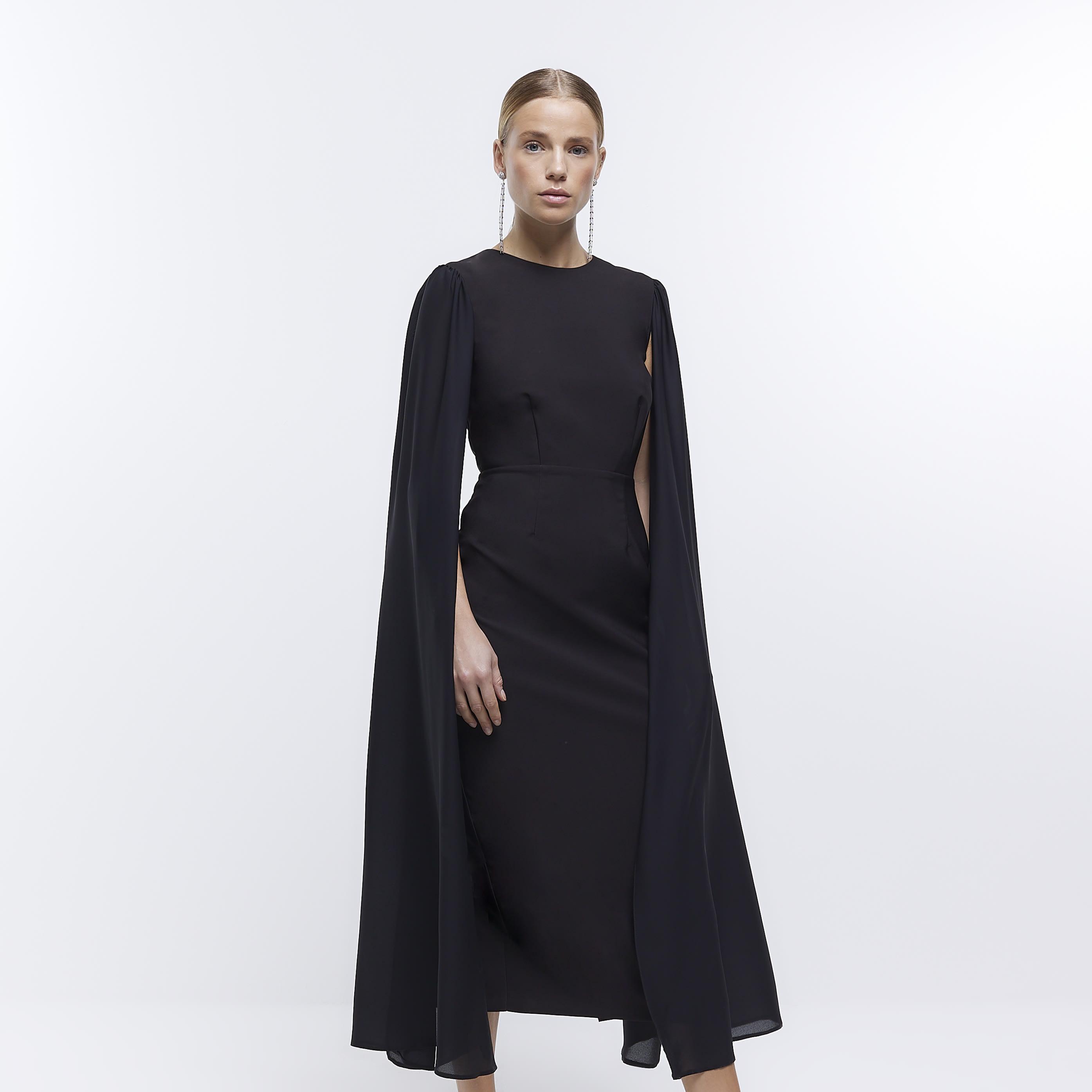 Black chiffon cape online
