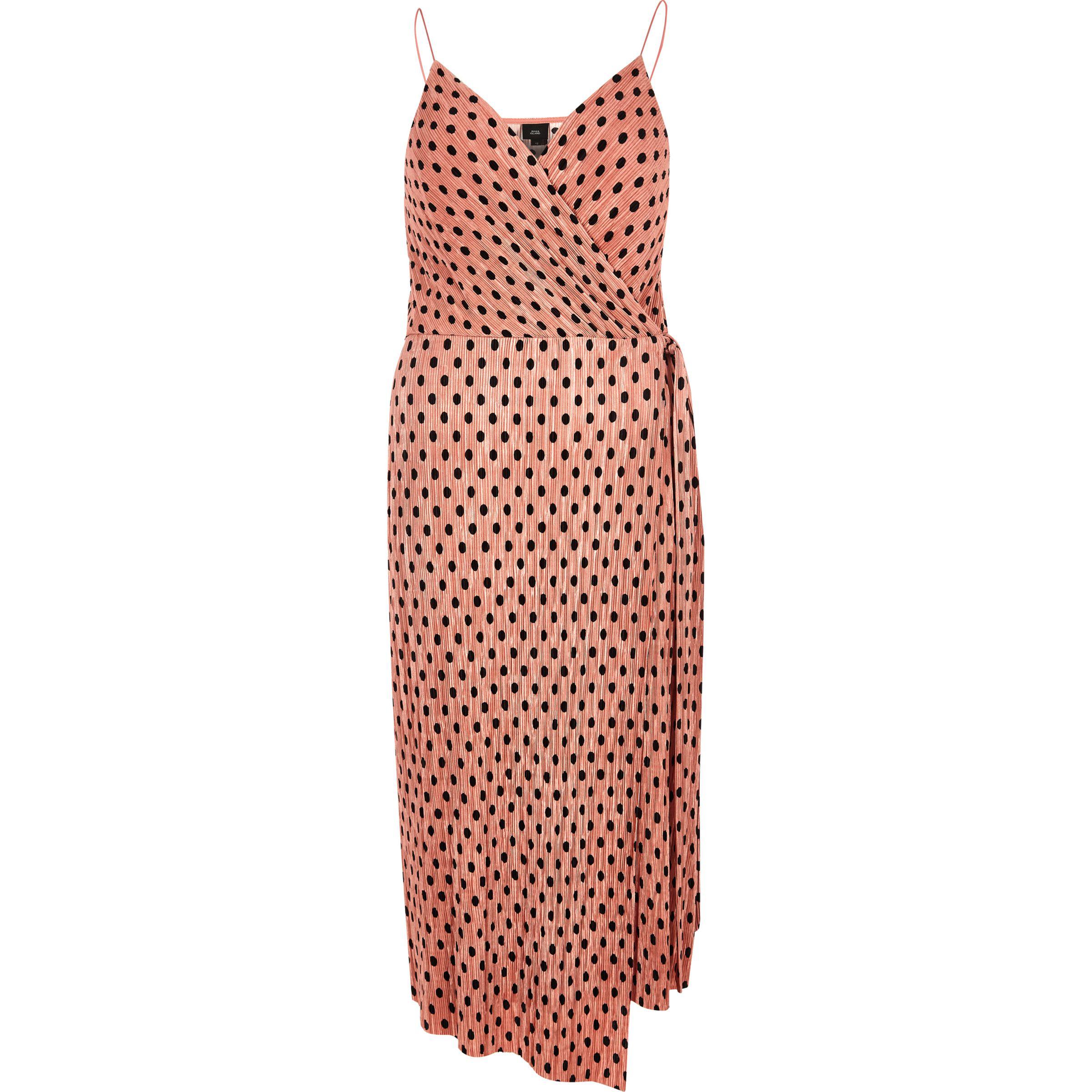 river island velvet plisse midi dress pink