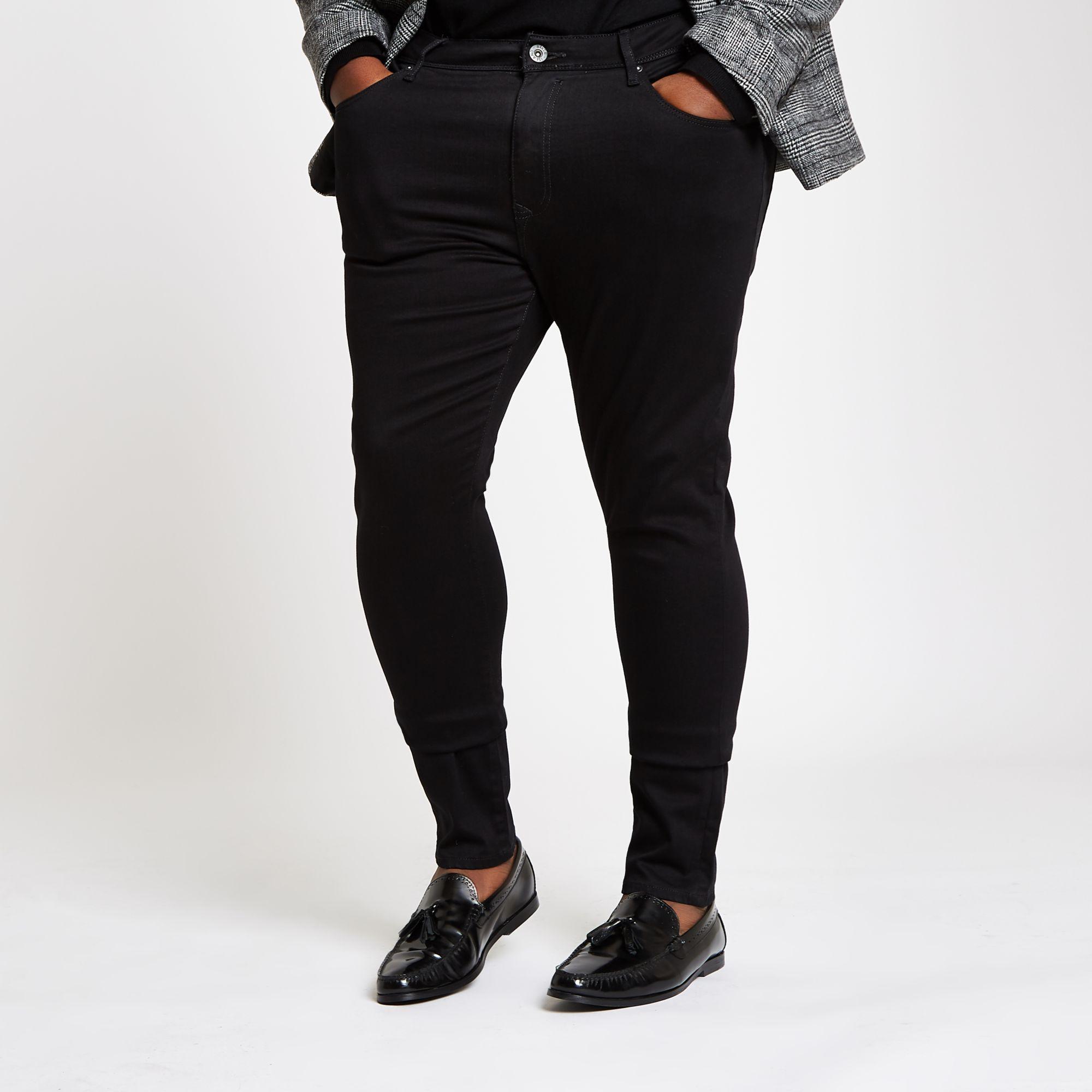 River Island Denim Big And Tall Black Super Skinny Jeans for Men - Lyst