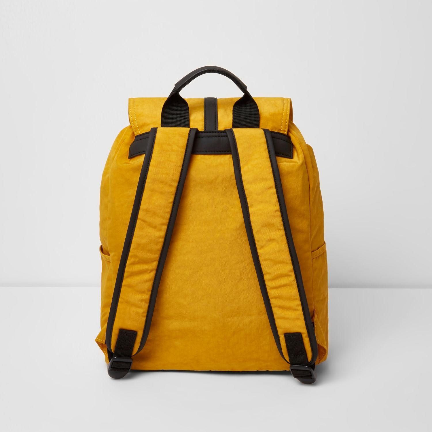 River Island Mustard Yellow Backpack for Men Lyst