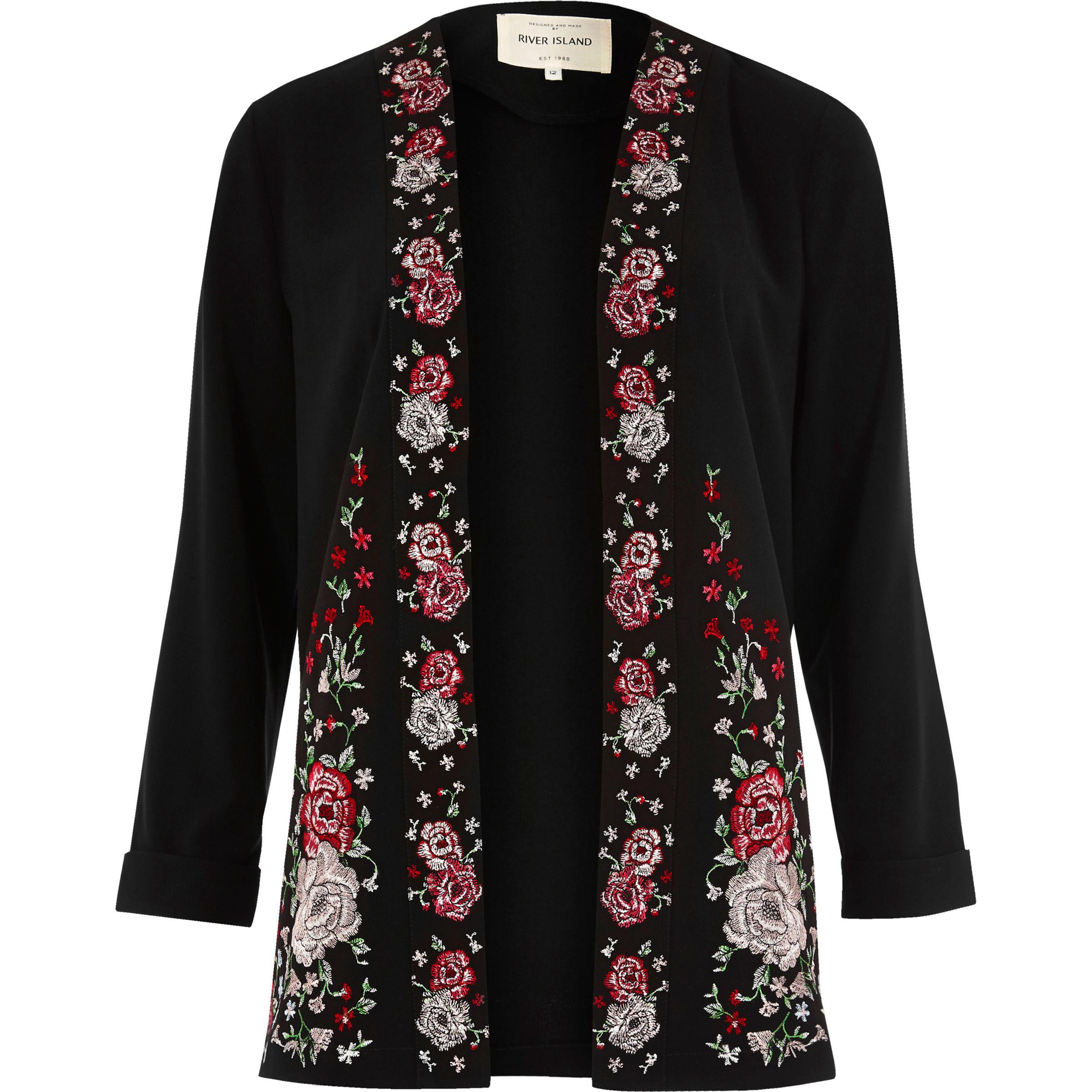 embroidered duster jacket
