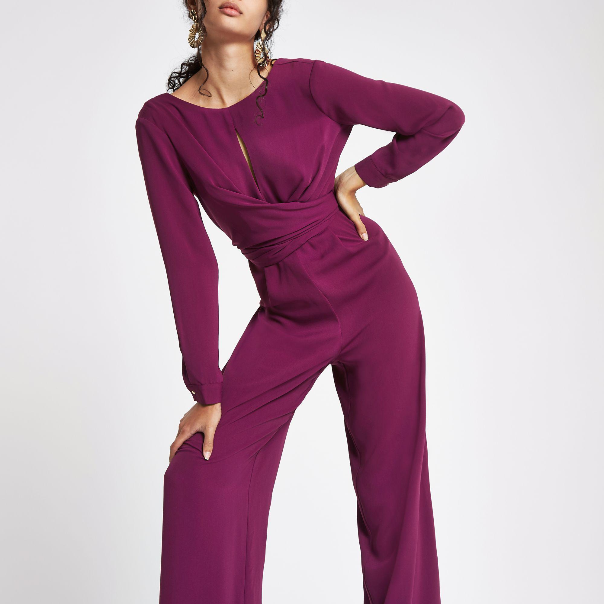 river island purple jumpsuit