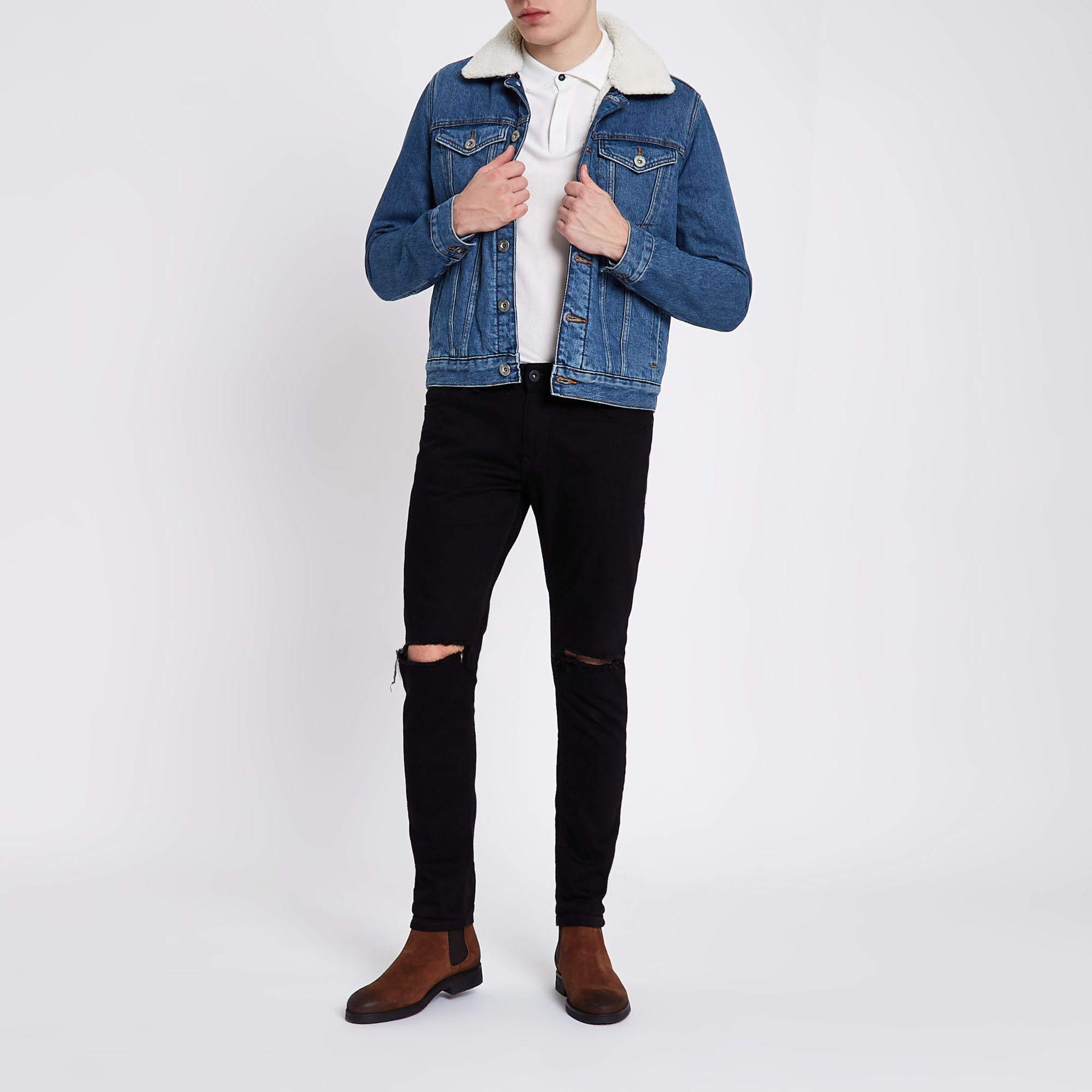 river island borg denim jacket