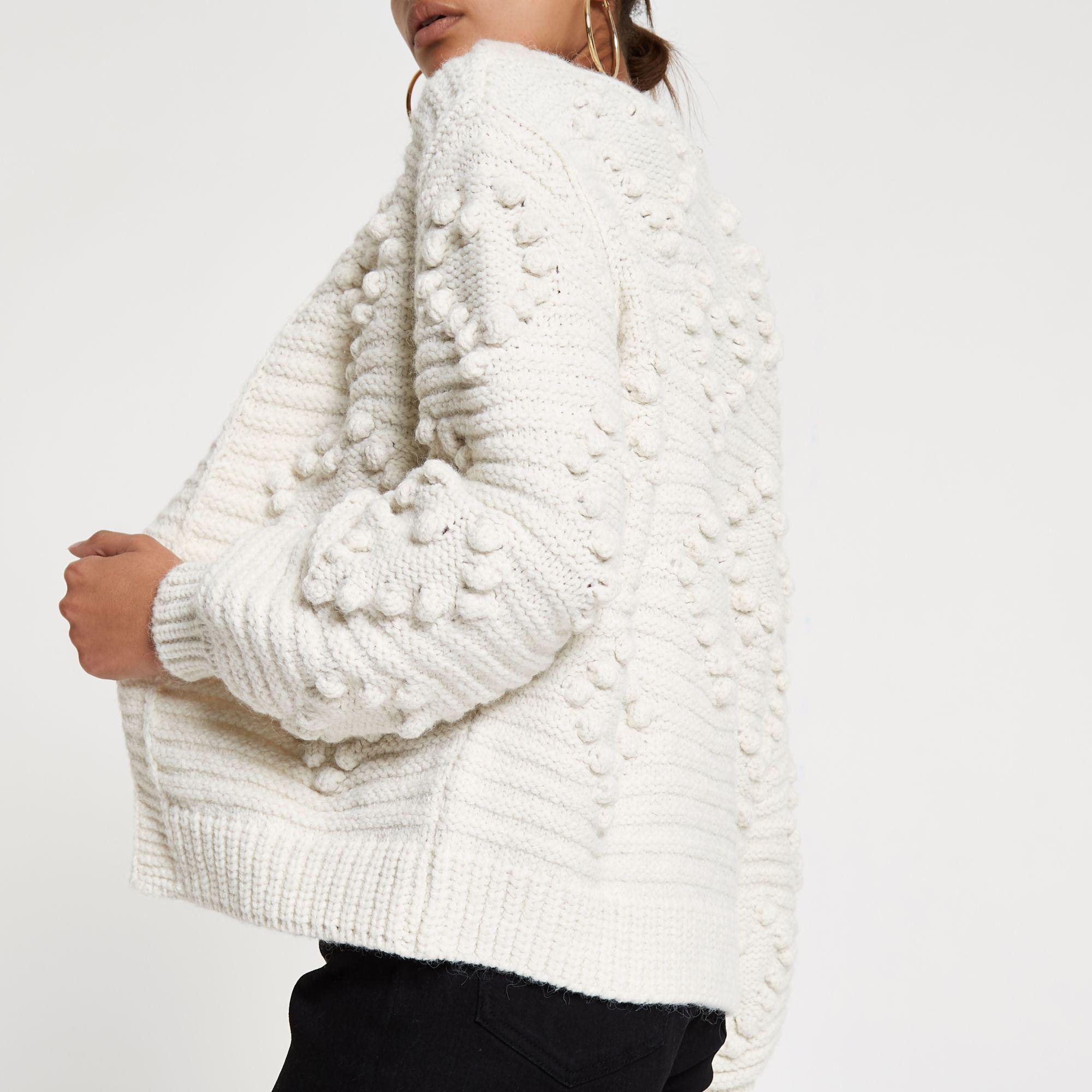 cream bobble knit cardigan