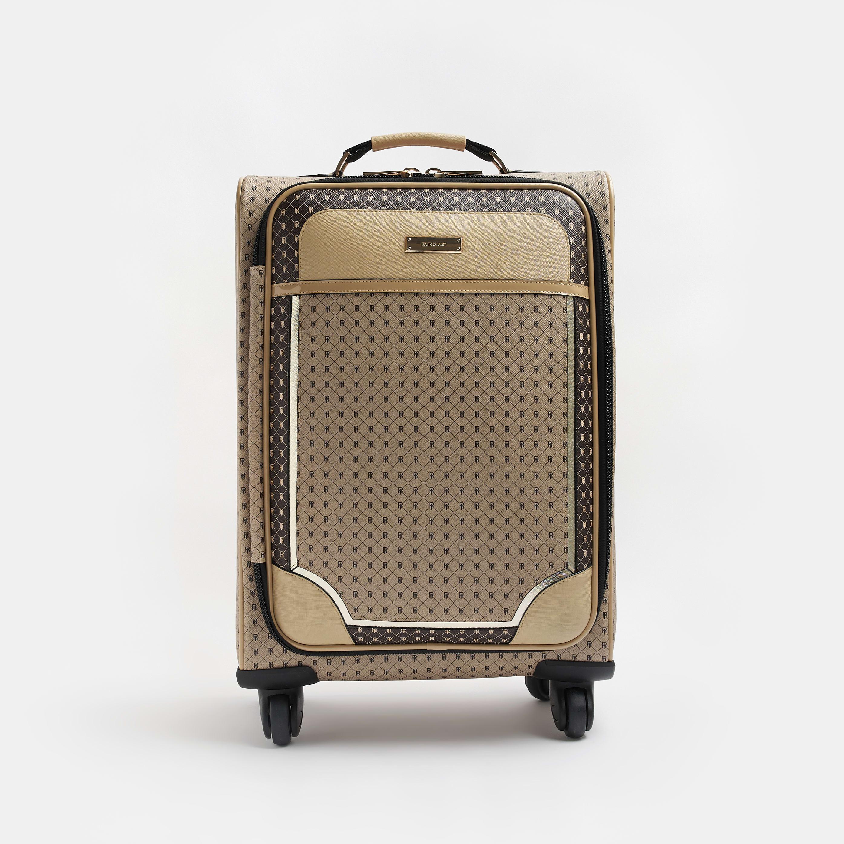 River Island Beige Ri Monogram Suitcase in Natural Lyst Canada