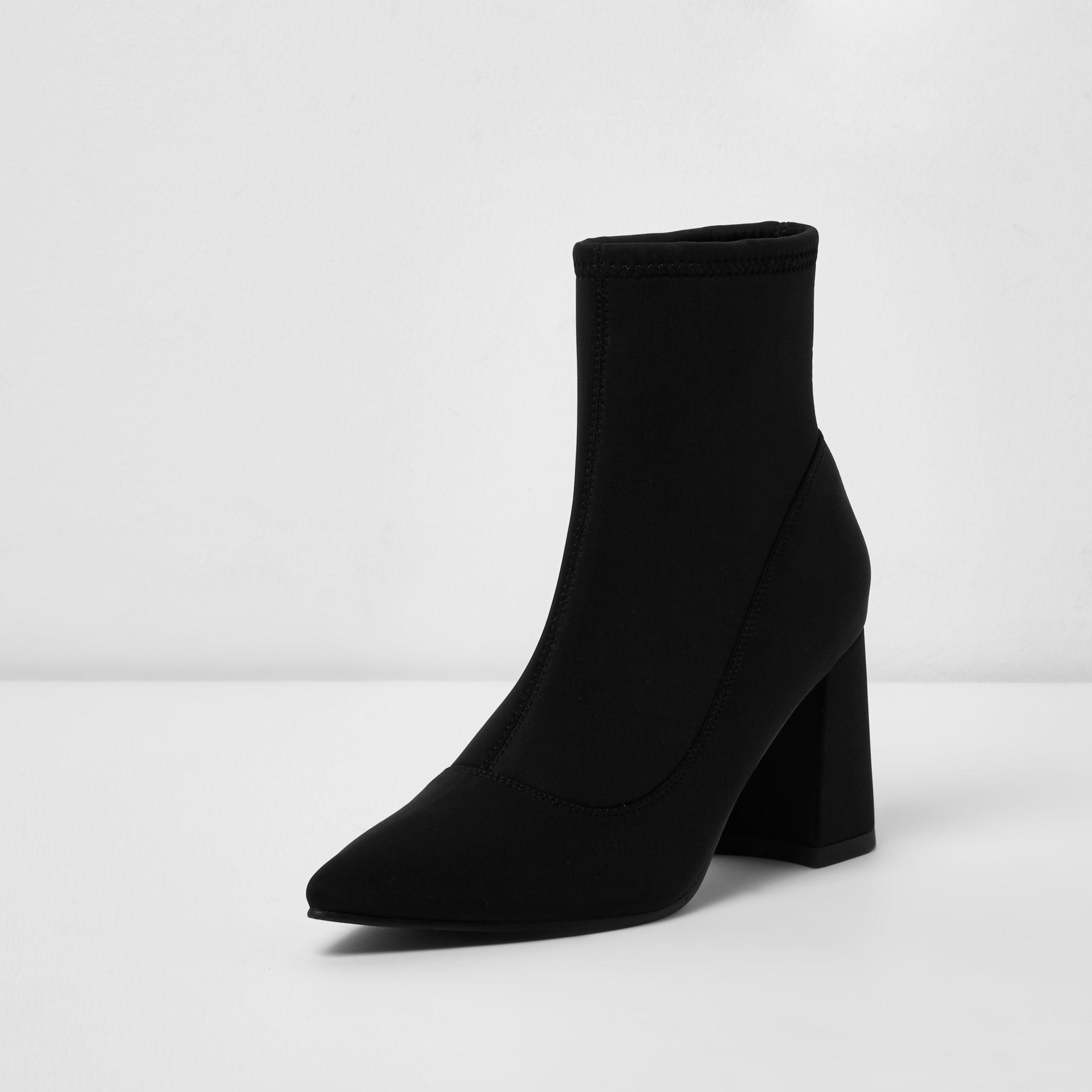 black pointed sock boot