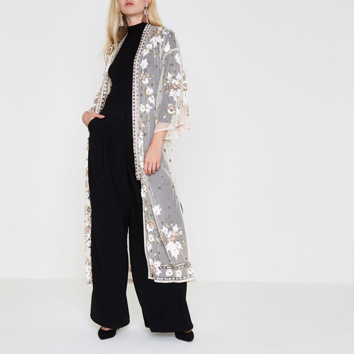 embellished maxi kimono