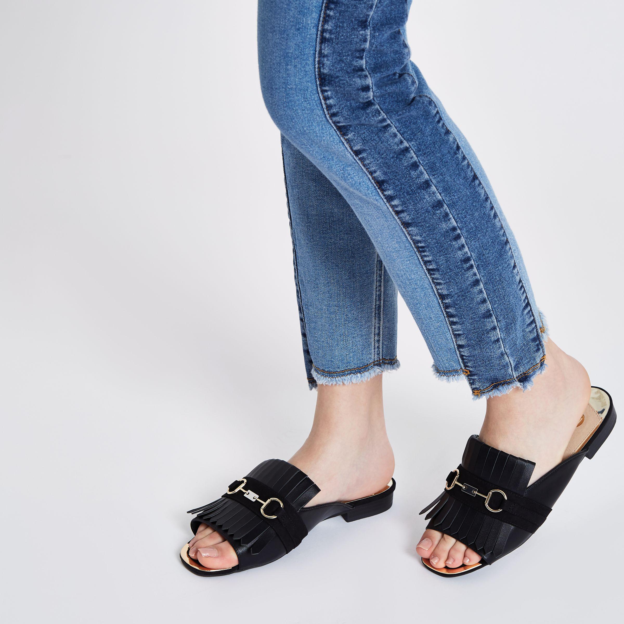 river island backless loafers