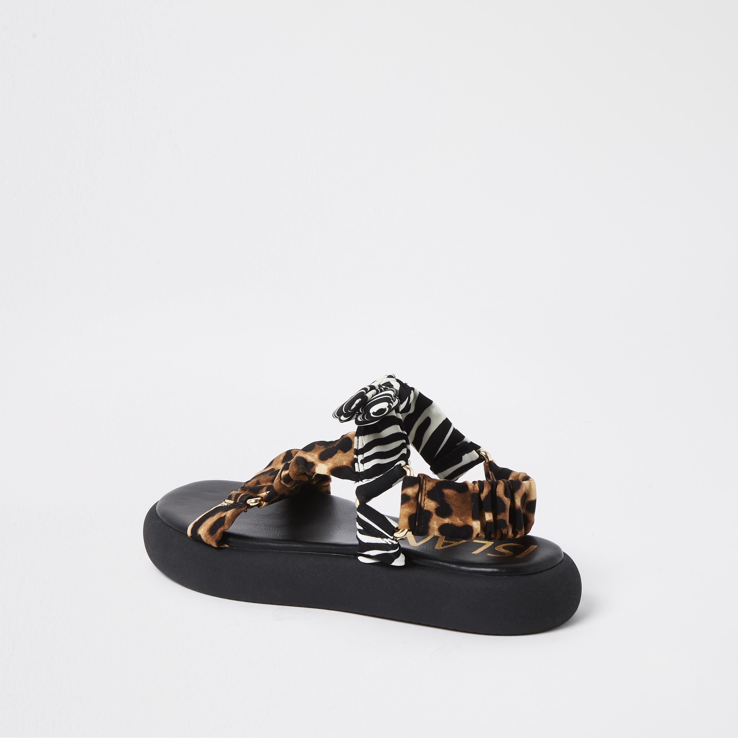 leopard print bow sandals