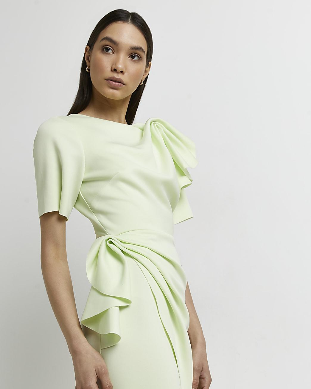River Island Green Frill Mini Dress | Lyst