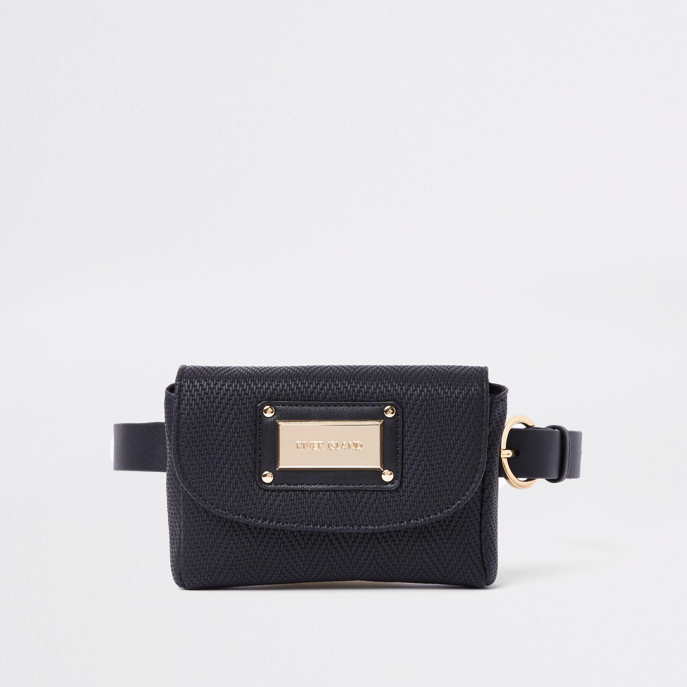 black woven purse
