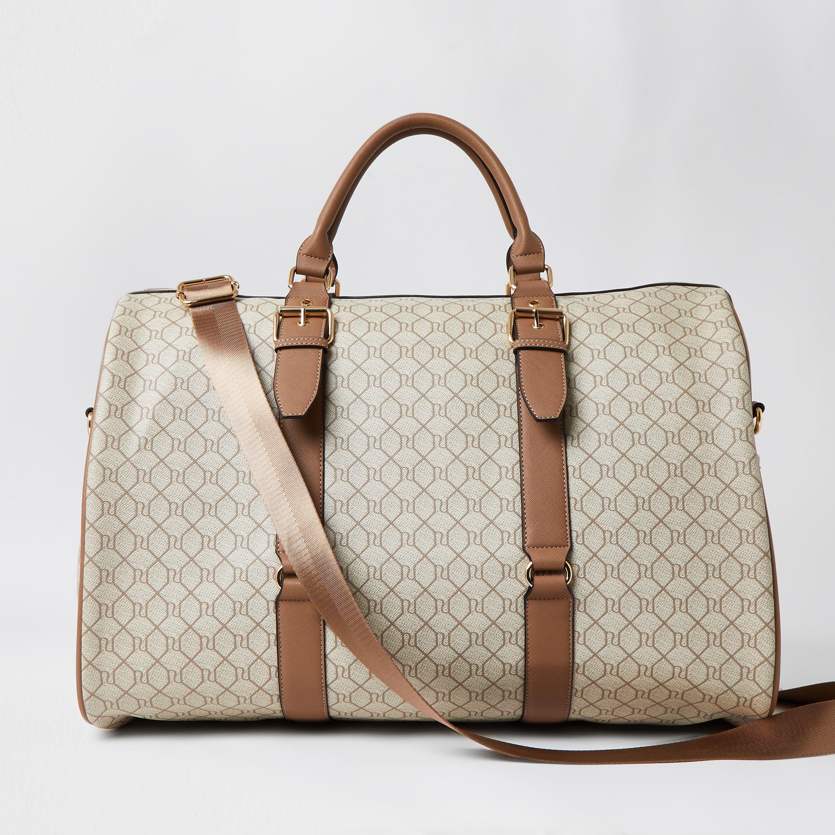 River Island Monogram Weekender Bag 