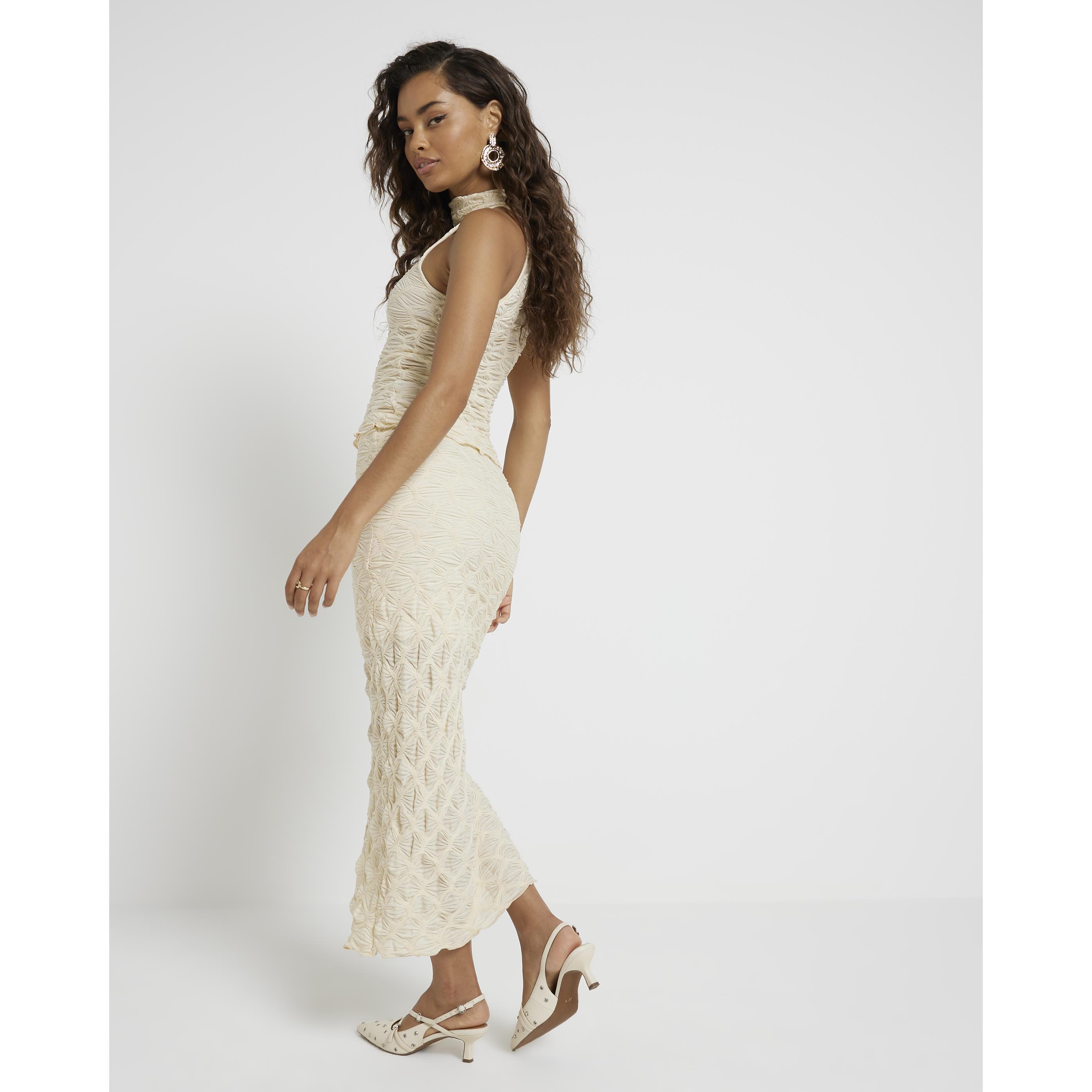 Petite cream midi skirt 2025