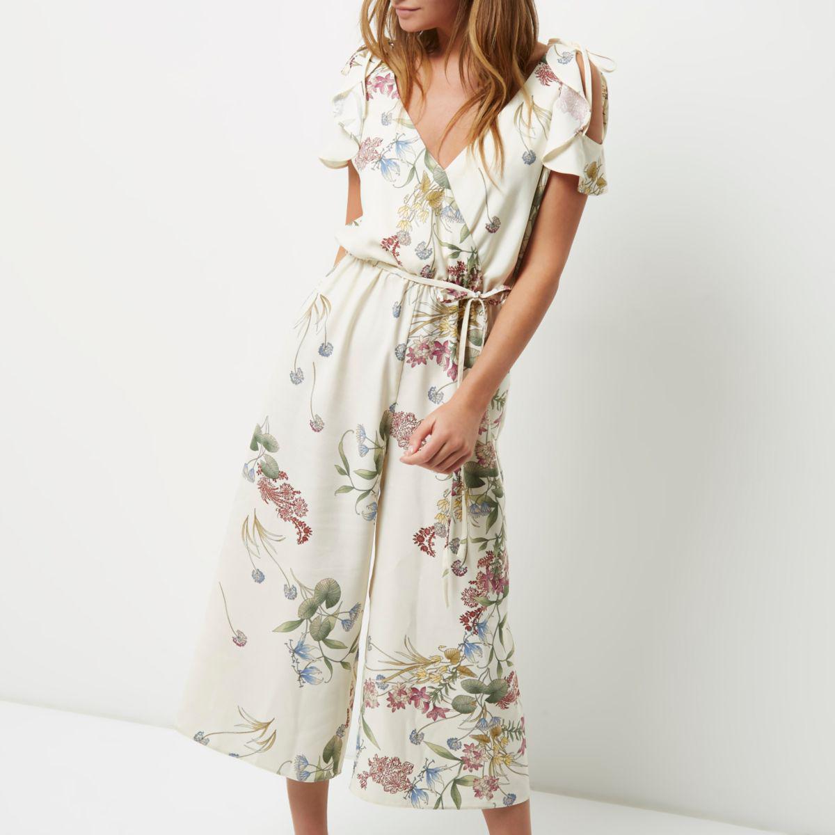 river island cream jumpsuit