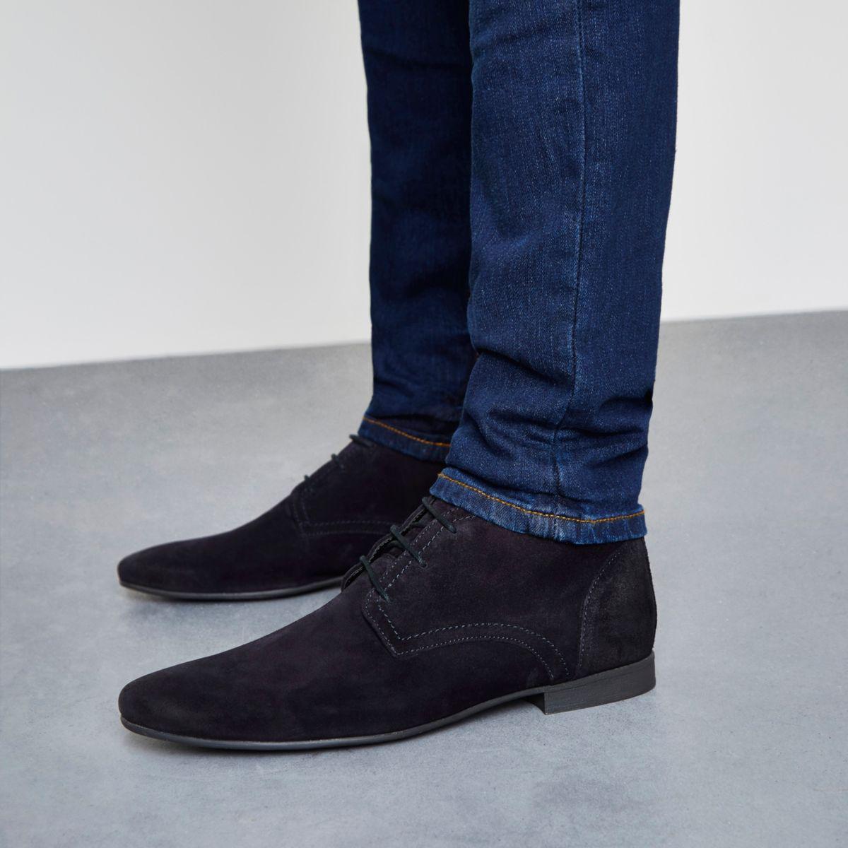 navy suede chukka boots