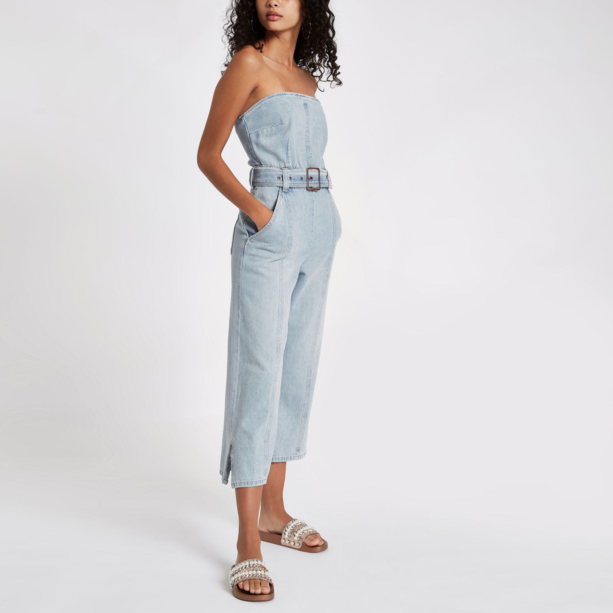 river island denim jumpsuit