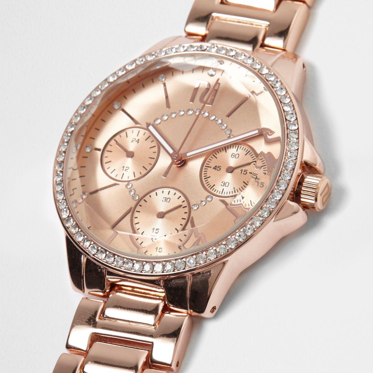 river island watch rose gold