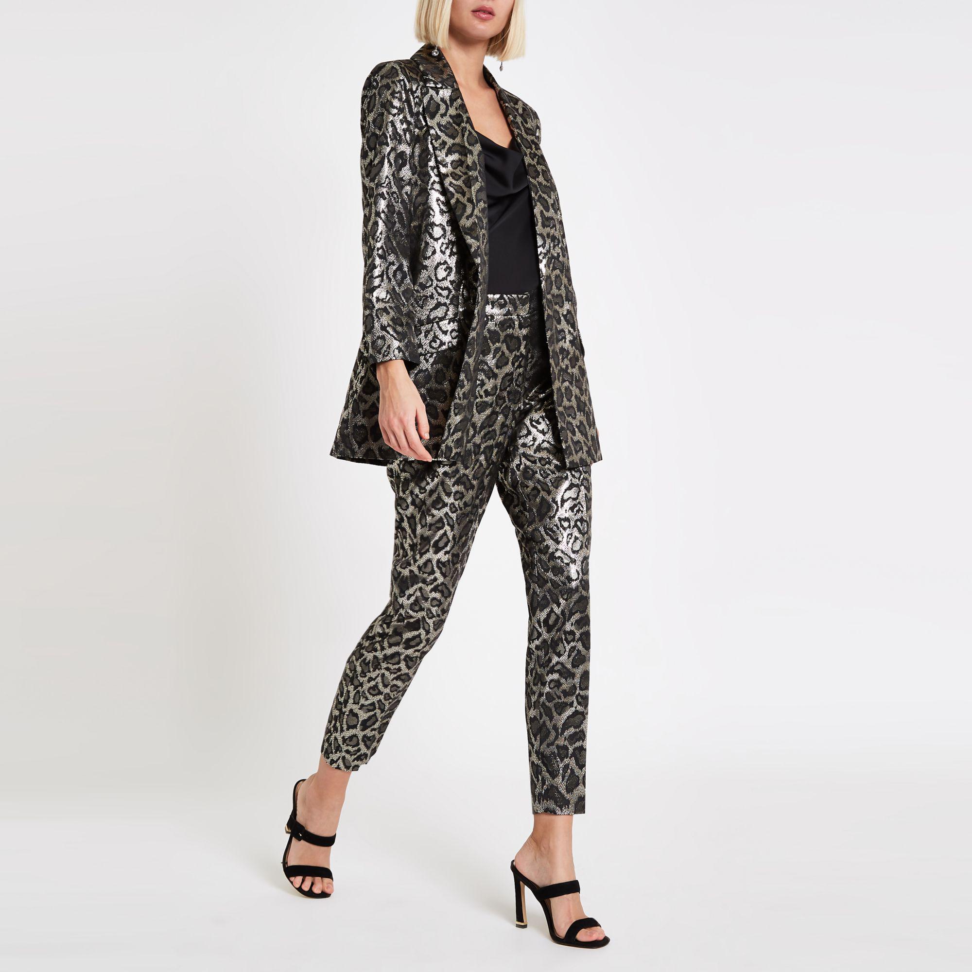 river island leopard blazer