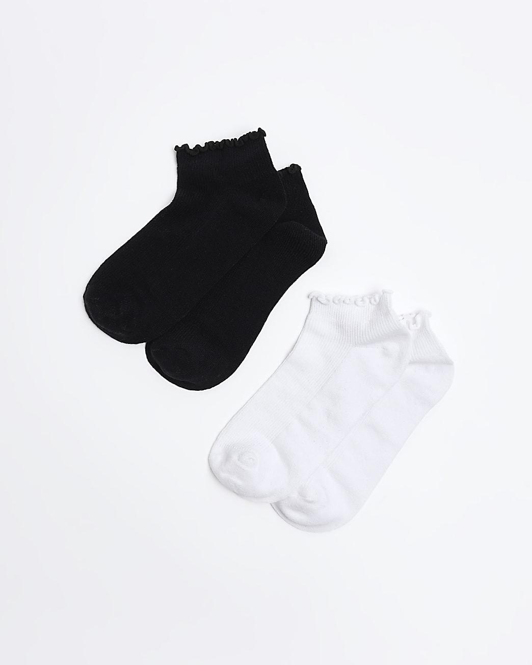 River Island Black Frill Socks Multipack Lyst
