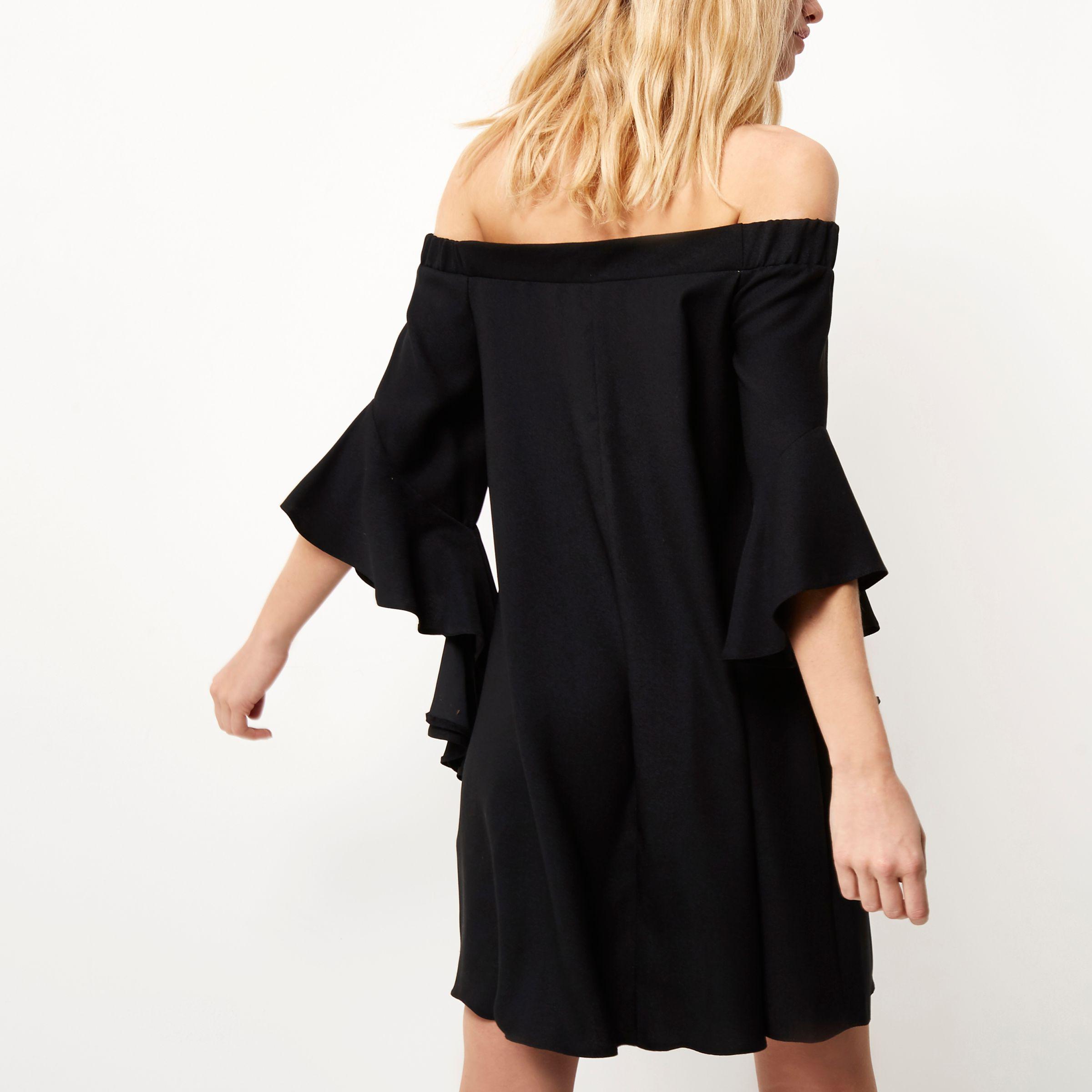 black bardot swing dress