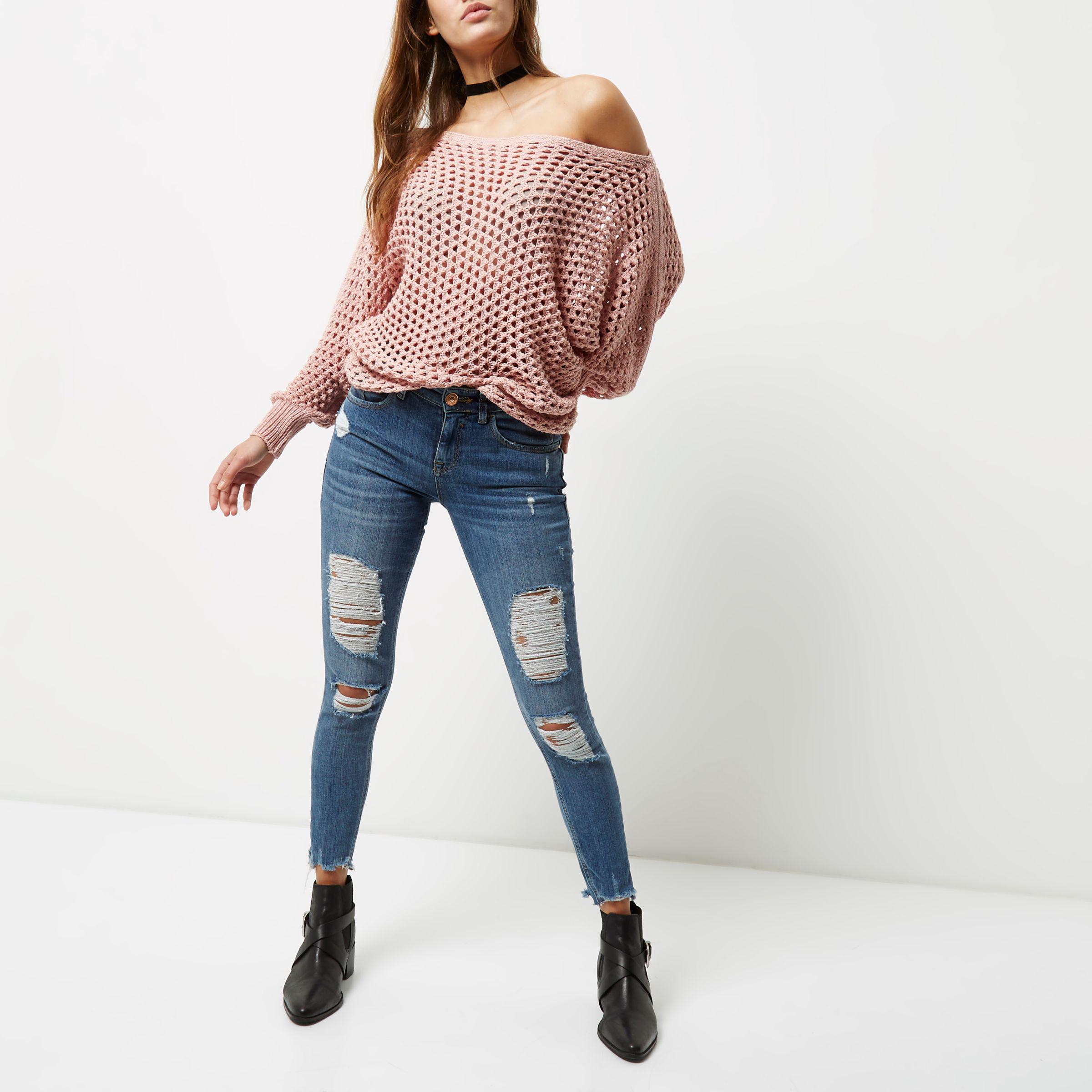 River island off shoulder jumper new arrivals