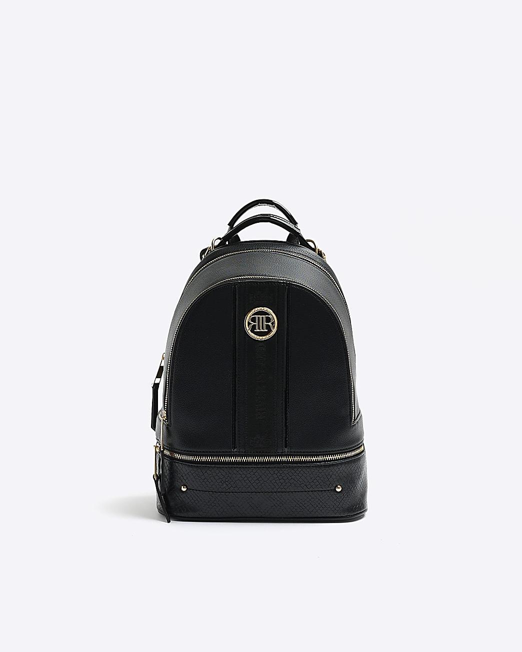 River Island Black Webbing Backpack Lyst